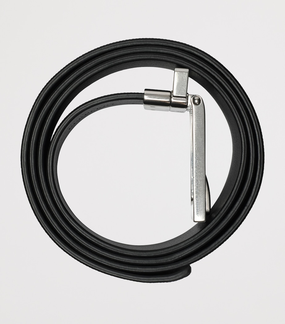 Leather Check Reversible Belt NAVY CHECK Image 4