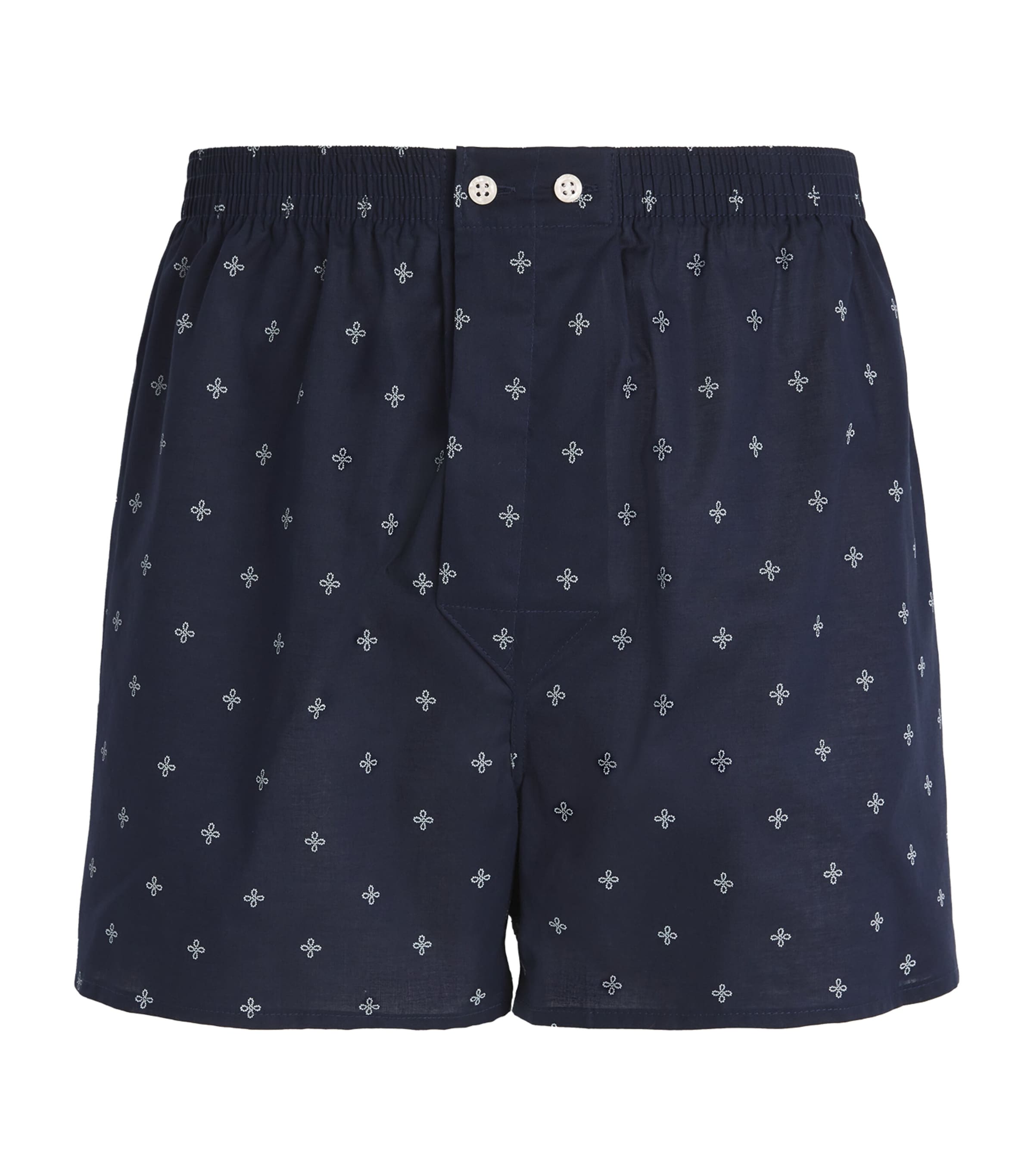 Derek Rose Mens Cotton Nelson Boxers Navy Image 1
