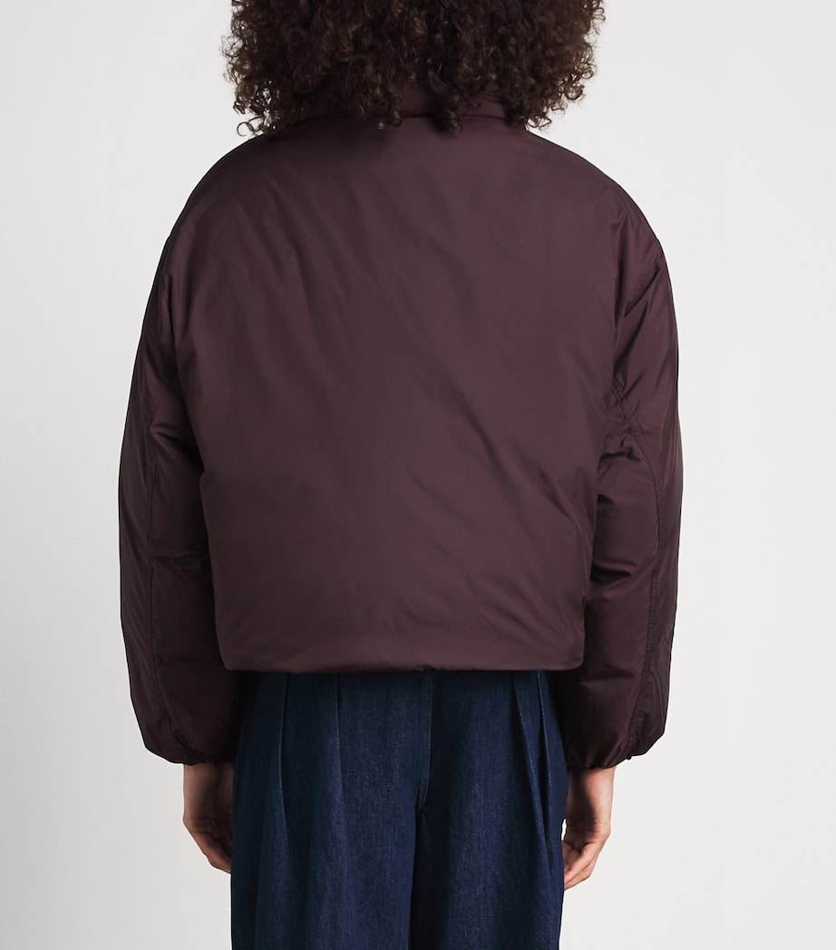 Polo Ralph Lauren Womens Down Cropped Puffer Jacket Dark Shadow Burgundy Image 5