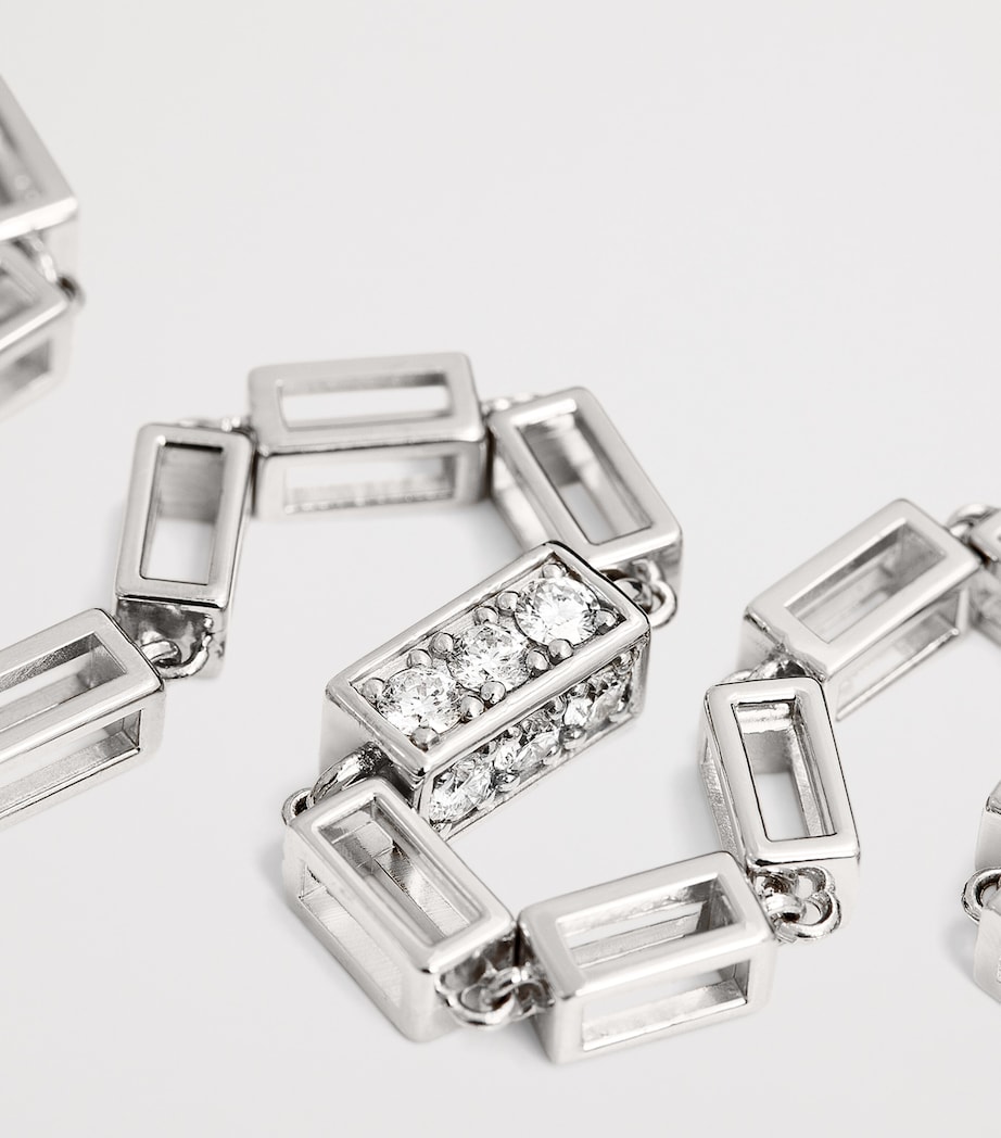 Suzanne Kalan White Gold and Diamond Large Block Chain Bracelet Wg/wd Image 5