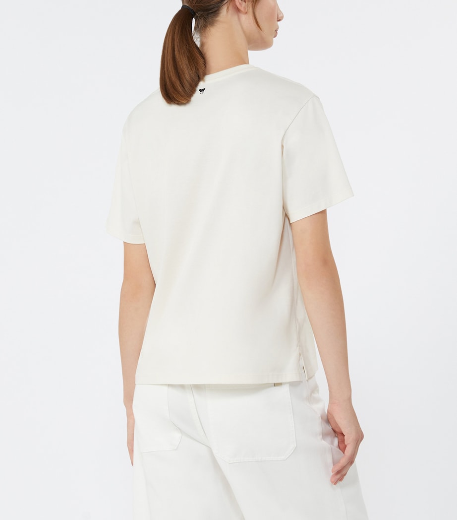 Weekend Max Mara Womens Cotton Isla Life Graphic T-Shirt Ecru Image 4