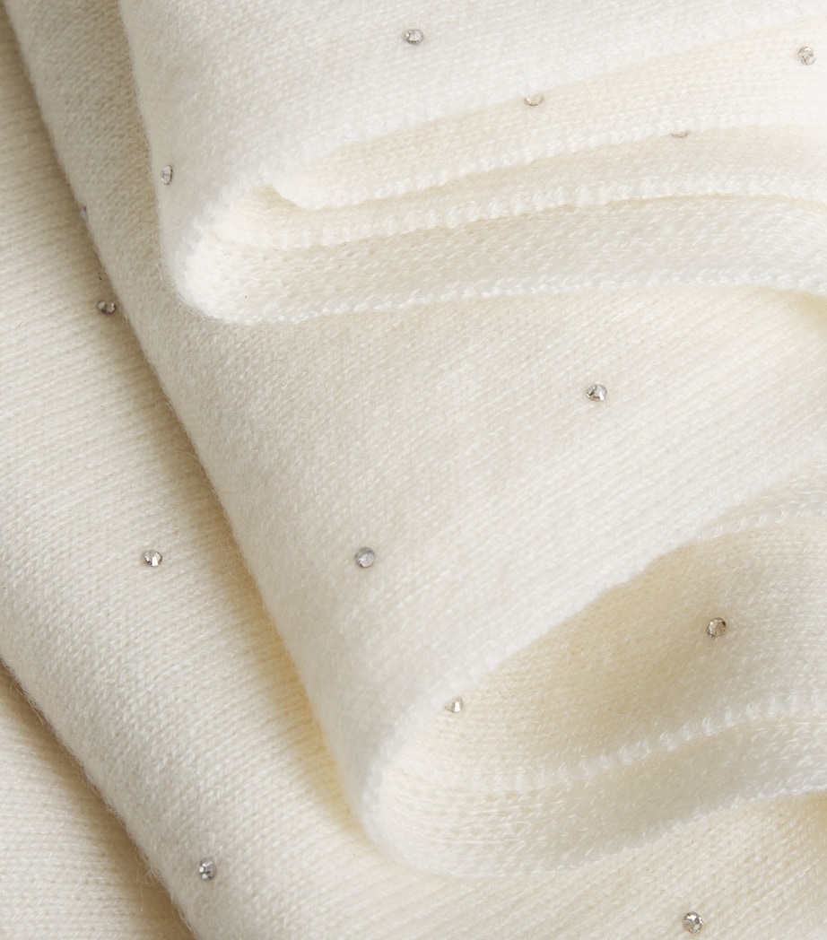 William Sharp Cashmere Crystal-Embellished Scarf Winter White/si Image 4