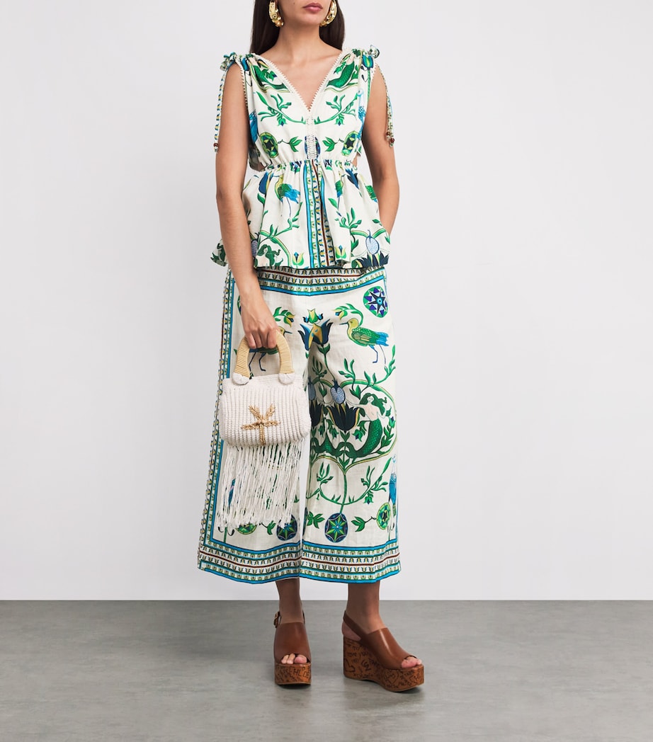 Linen Printed Viktoria Top OFFWHITE MULTICOLOR Image 2