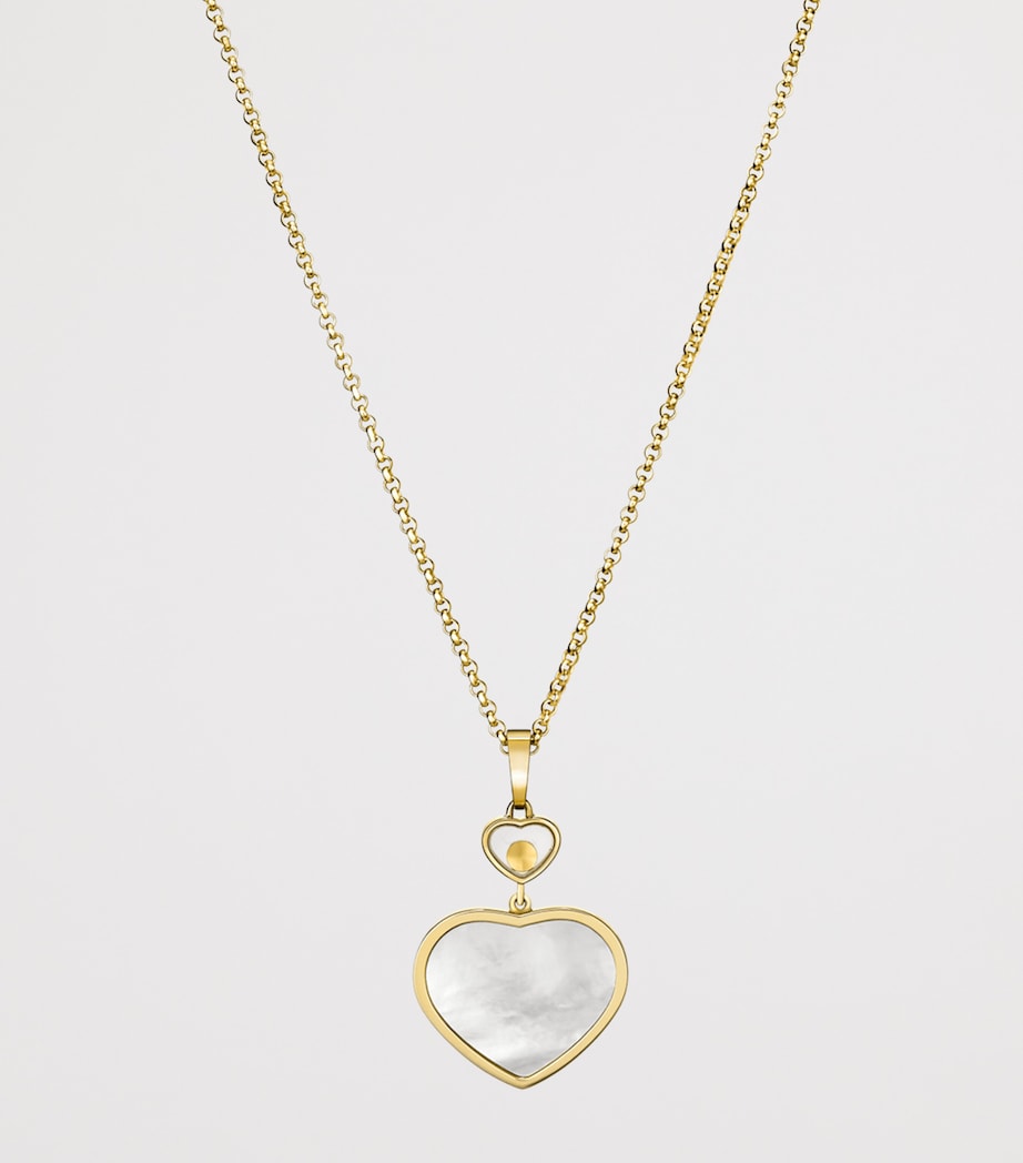 Yellow Gold, Diamond and Mother-of-Pearl Happy Hearts Pendant Necklace 18K YELLOW GOLD Image 3