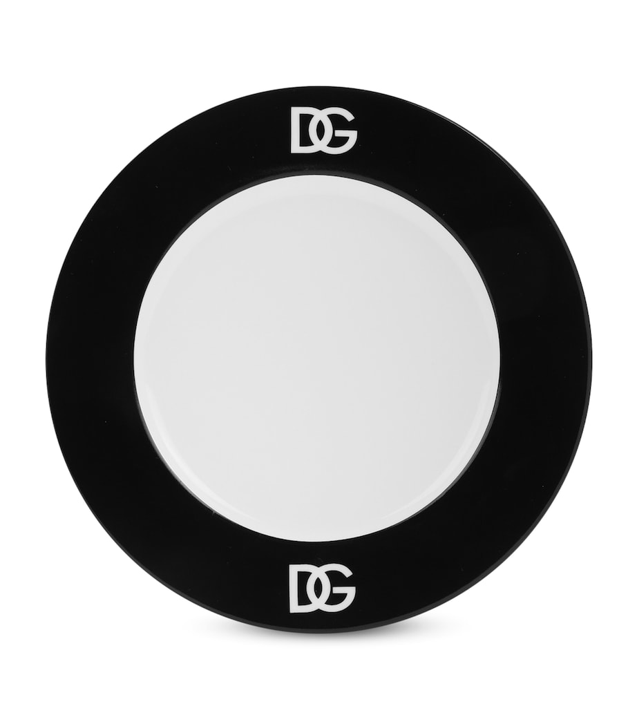 Set of 2 DG Millenials Logo Plates (19cm) U0009 BIANCO/NERO Image 1
