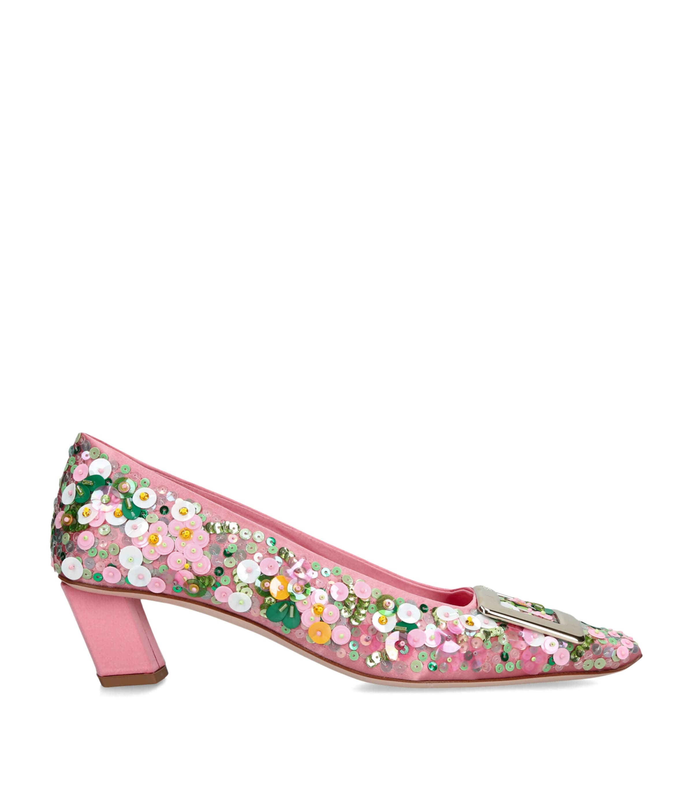 Roger Vivier Sequinned Belle Vivier Pumps 45 Pink Comb Image 1