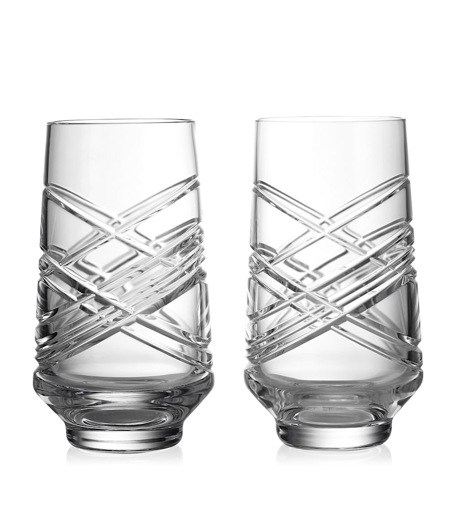 Set of 2 Crystal Aran Hiball Glasses (490ml) CLEAR Image 1