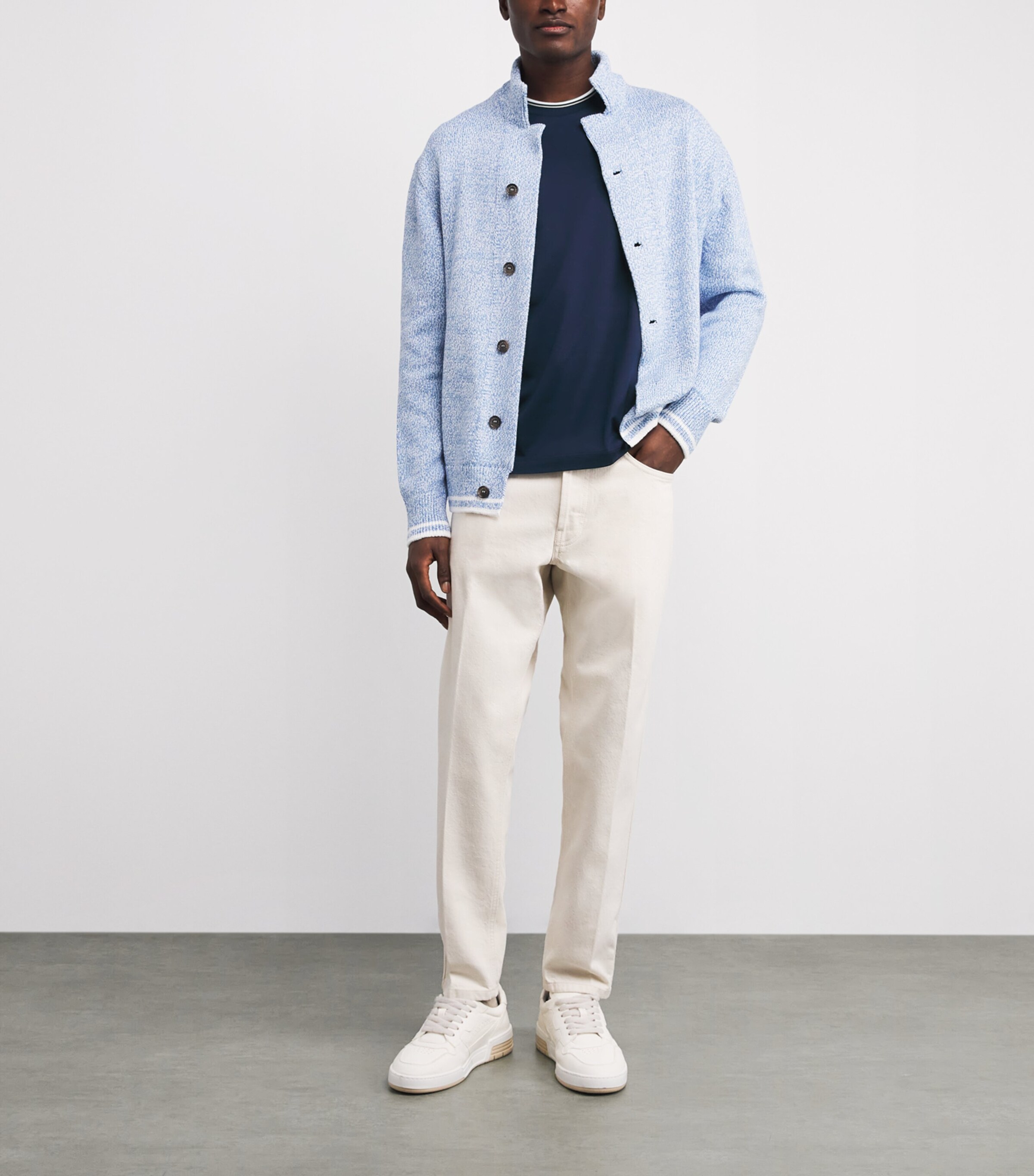 Mercerised Cotton T-Shirt 013 BLUE Image 2