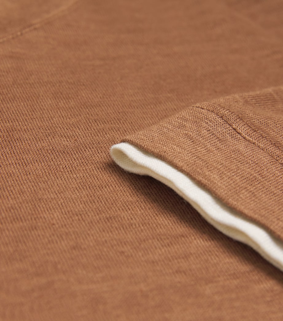 Eleventy Mens x Harrods Linen Layered T-Shirt Vicuna E Bianco Image 5