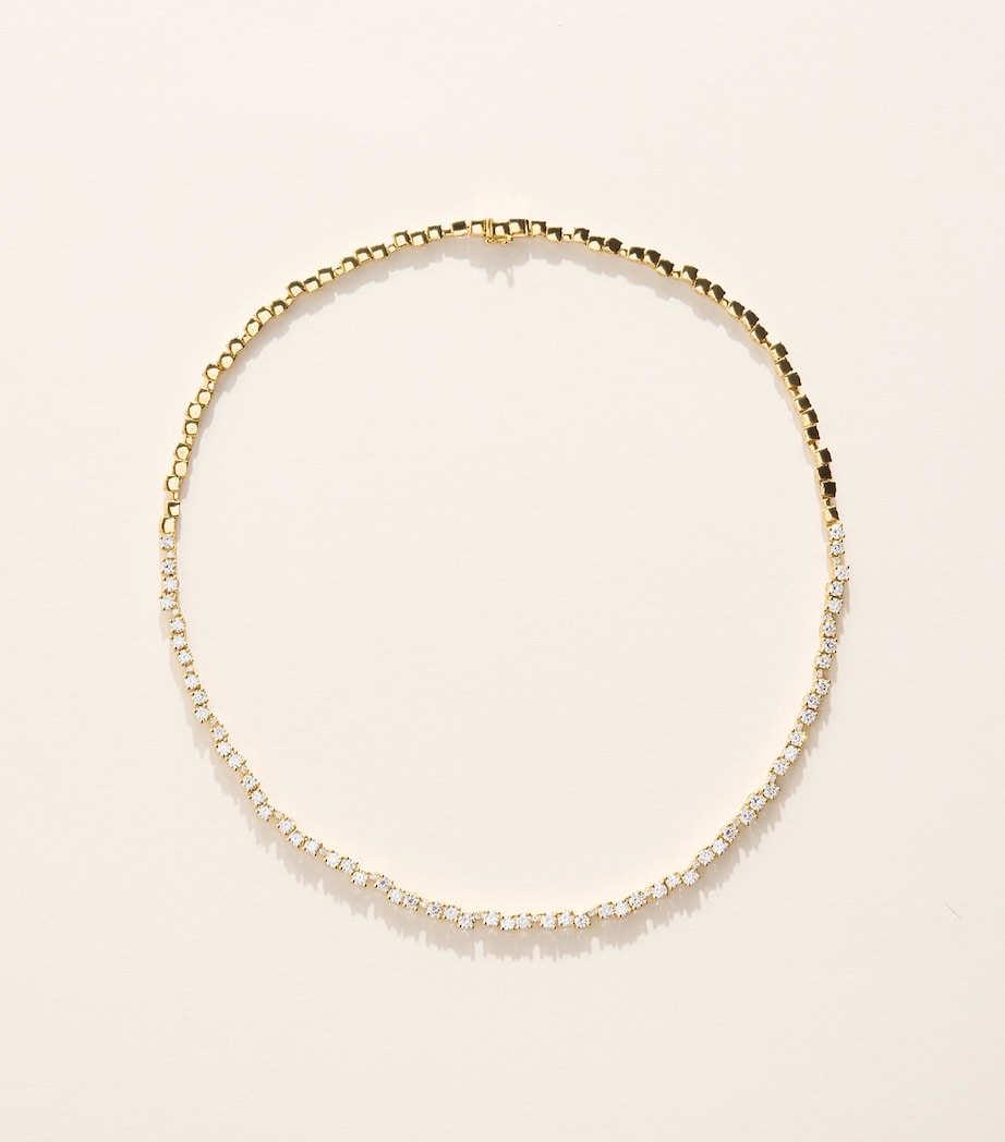 Suzanne Kalan Yellow Gold and Round Diamond Deco Tennis Necklace Yg/wd Image 1