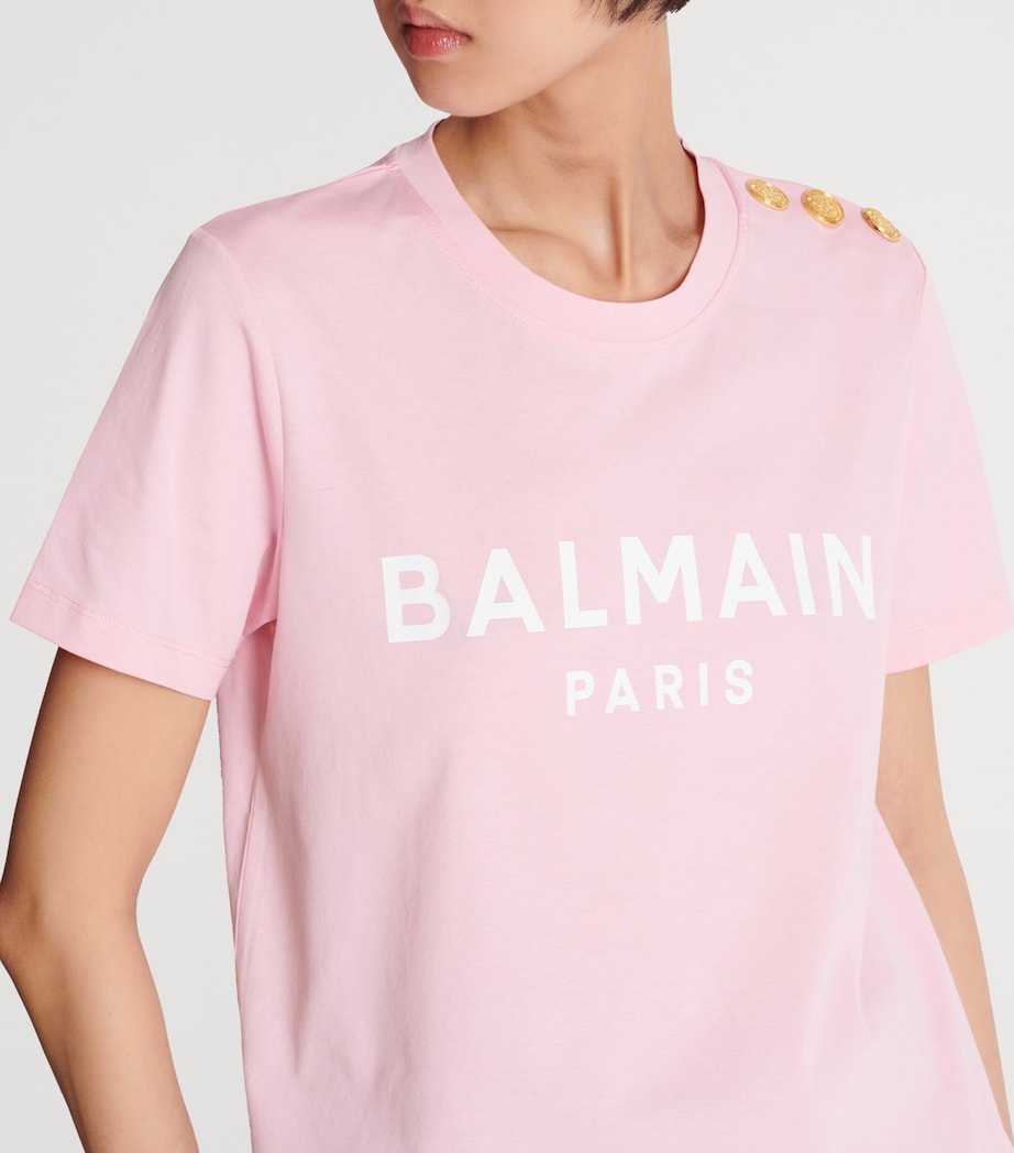 Cotton Logo T-Shirt OHV ROSE/BLANC Image 7