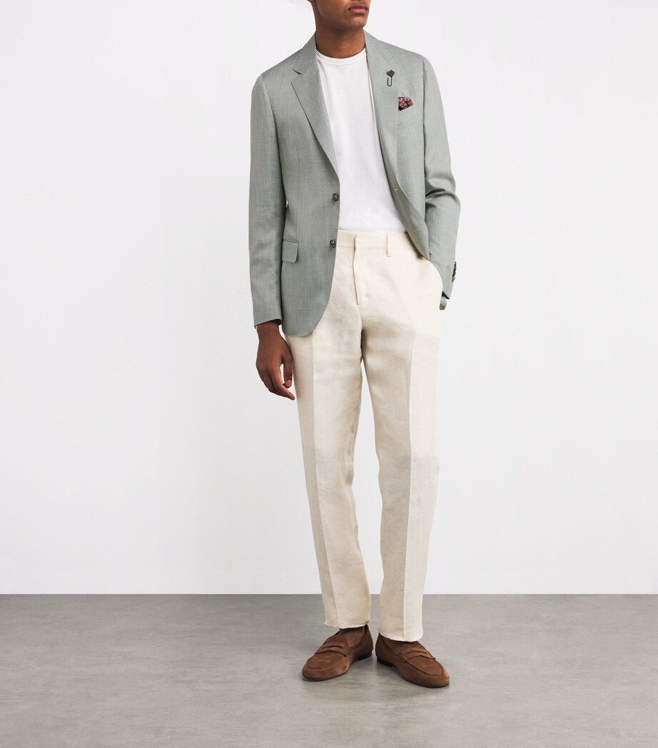 Lardini Mens Wool-Blend Iconic Drop 7 Blazer Image 2