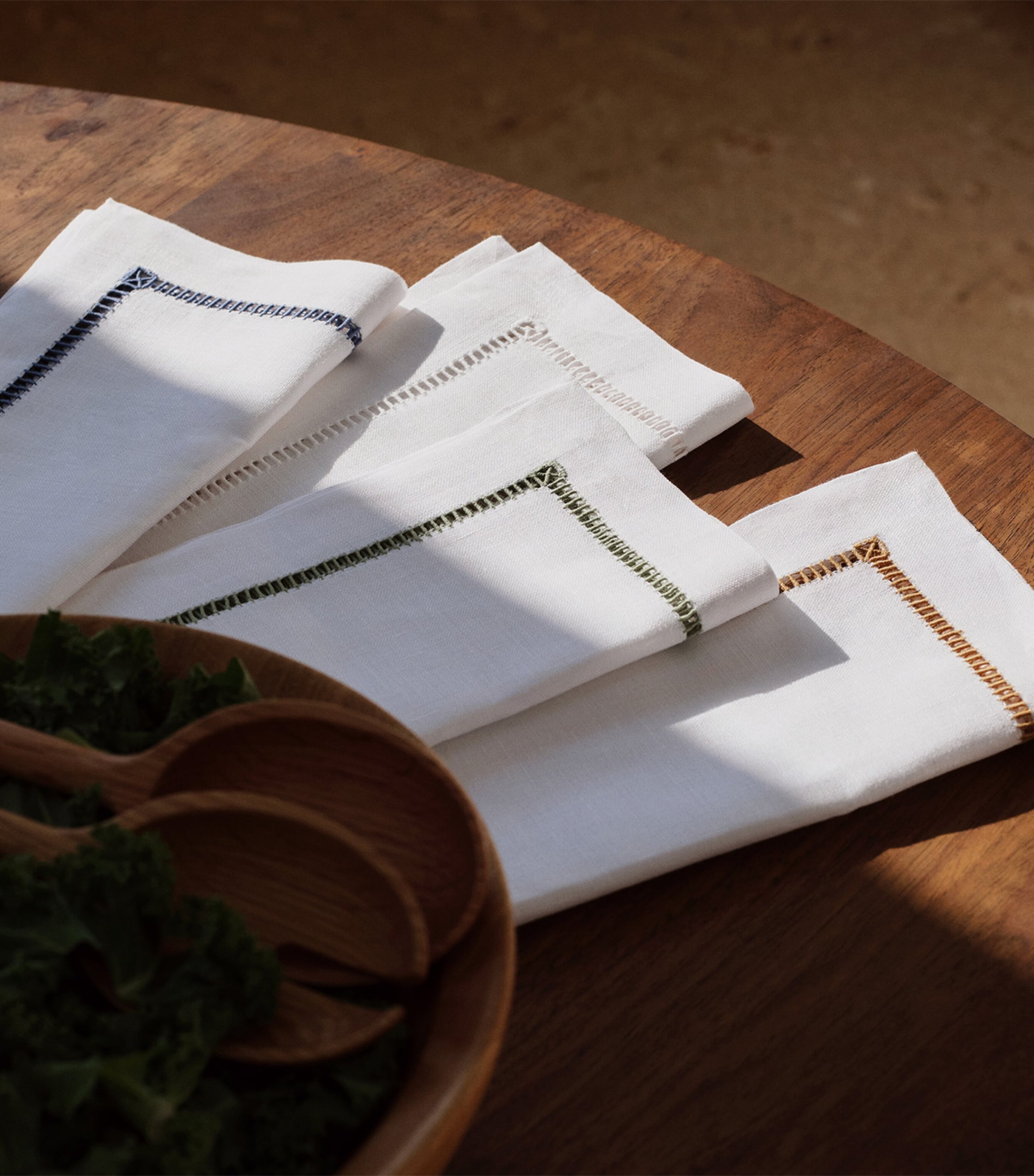 Linen Ladder Napkin (50cm x 50cm) WHITE Image 5