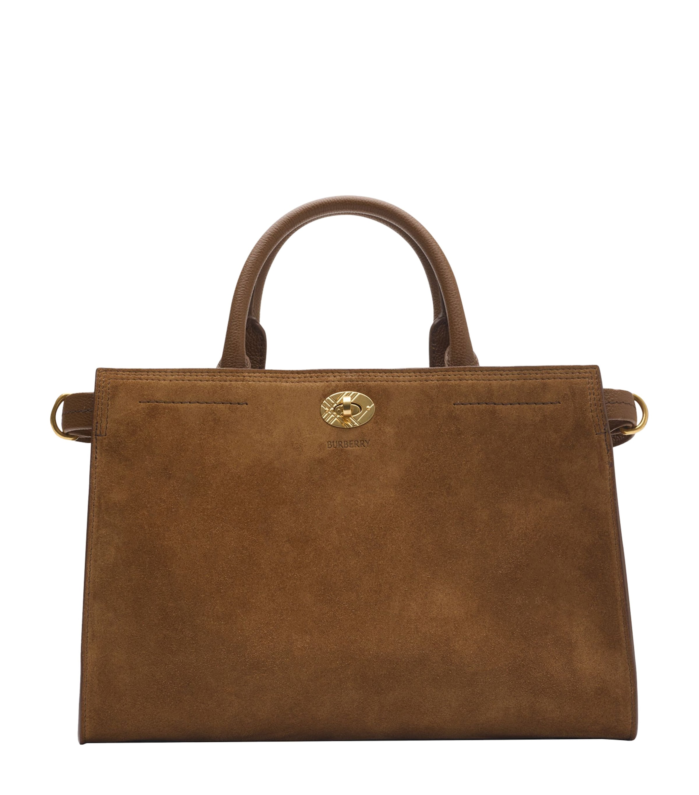 Burberry Small Suede Cotswolds Tote Bag In Brown