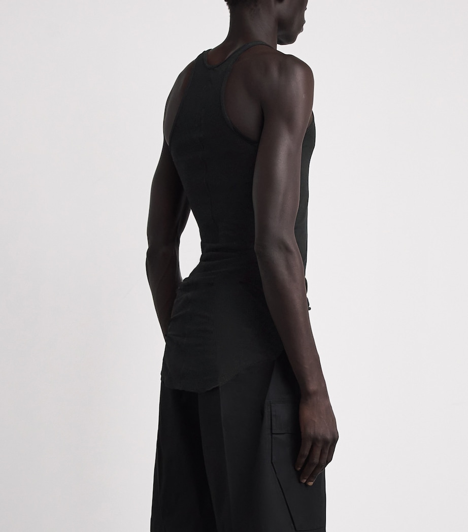 Rick Owens Mens Basic Ribbed Tank Top Black Image 5