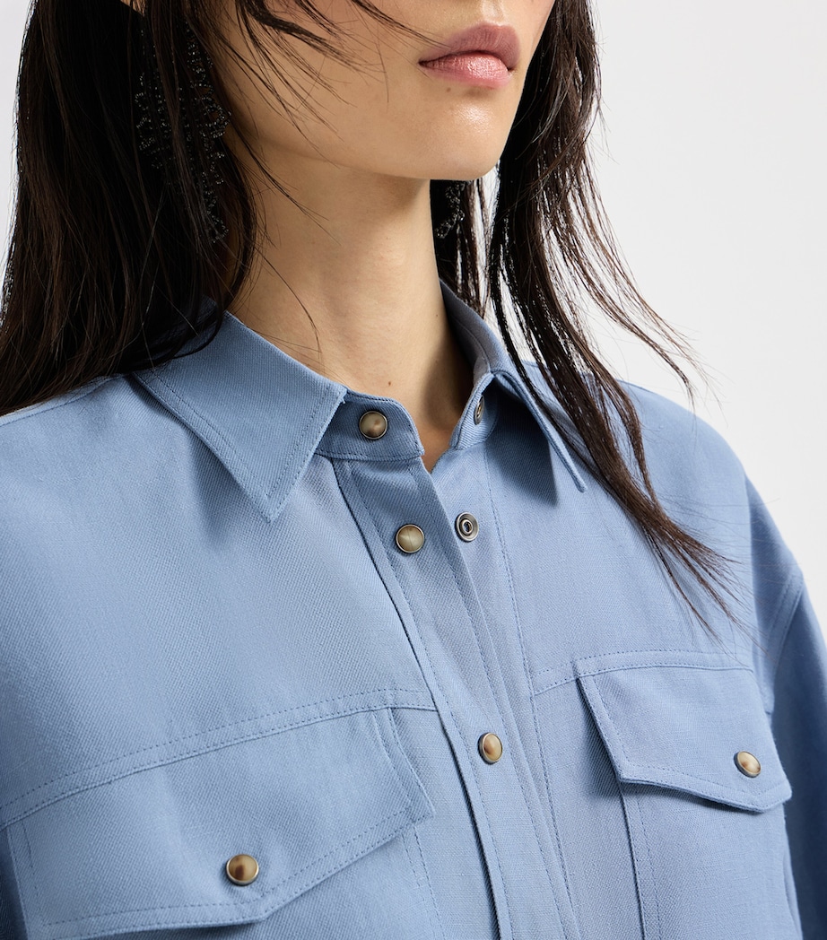 Brunello Cucinelli Womens Twill Twin-Pocket Shirt Image 6