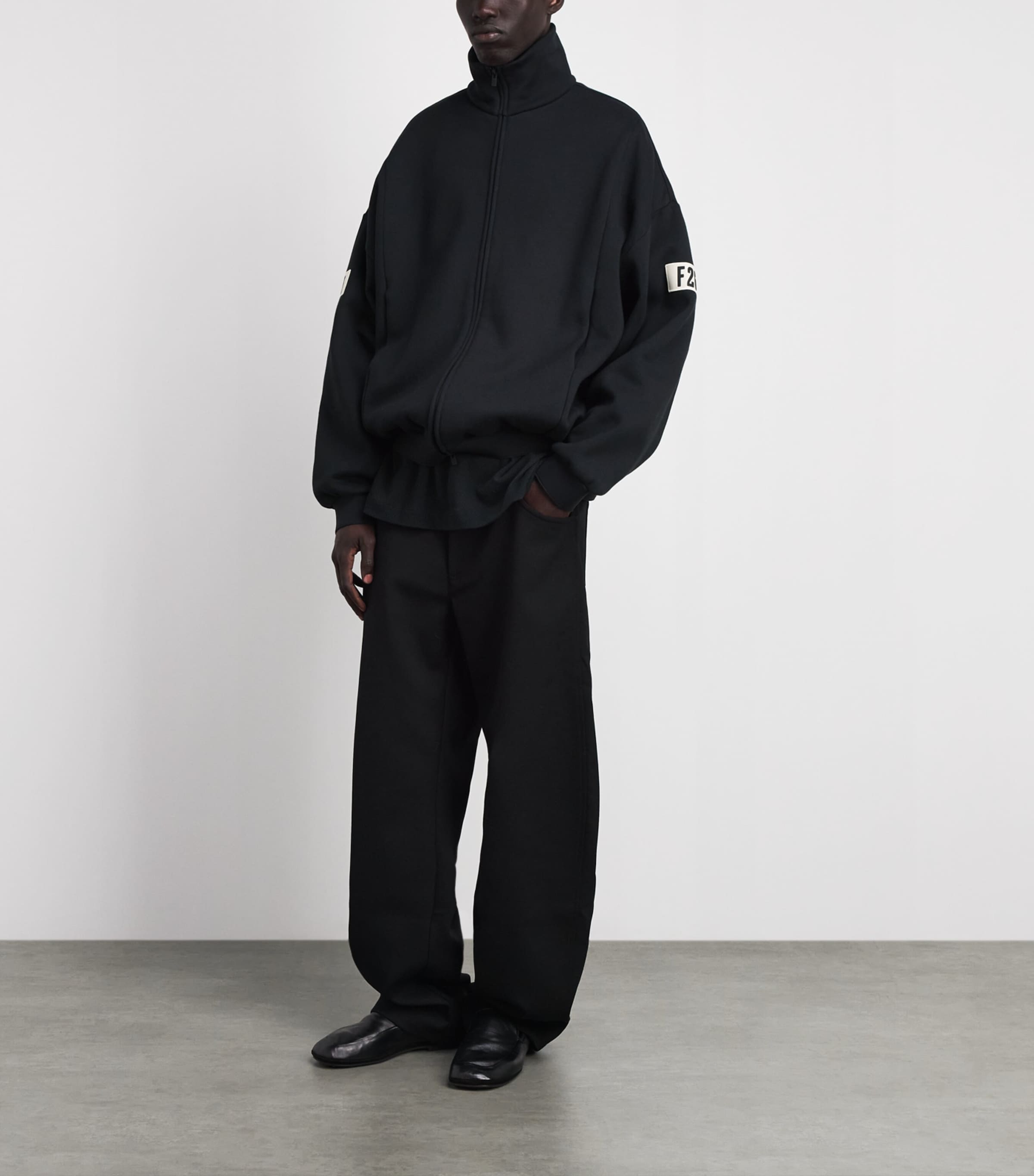 FEAR OF GOD ESSENTIALS Mens Logo Track Jacket Vintage Black Image 2