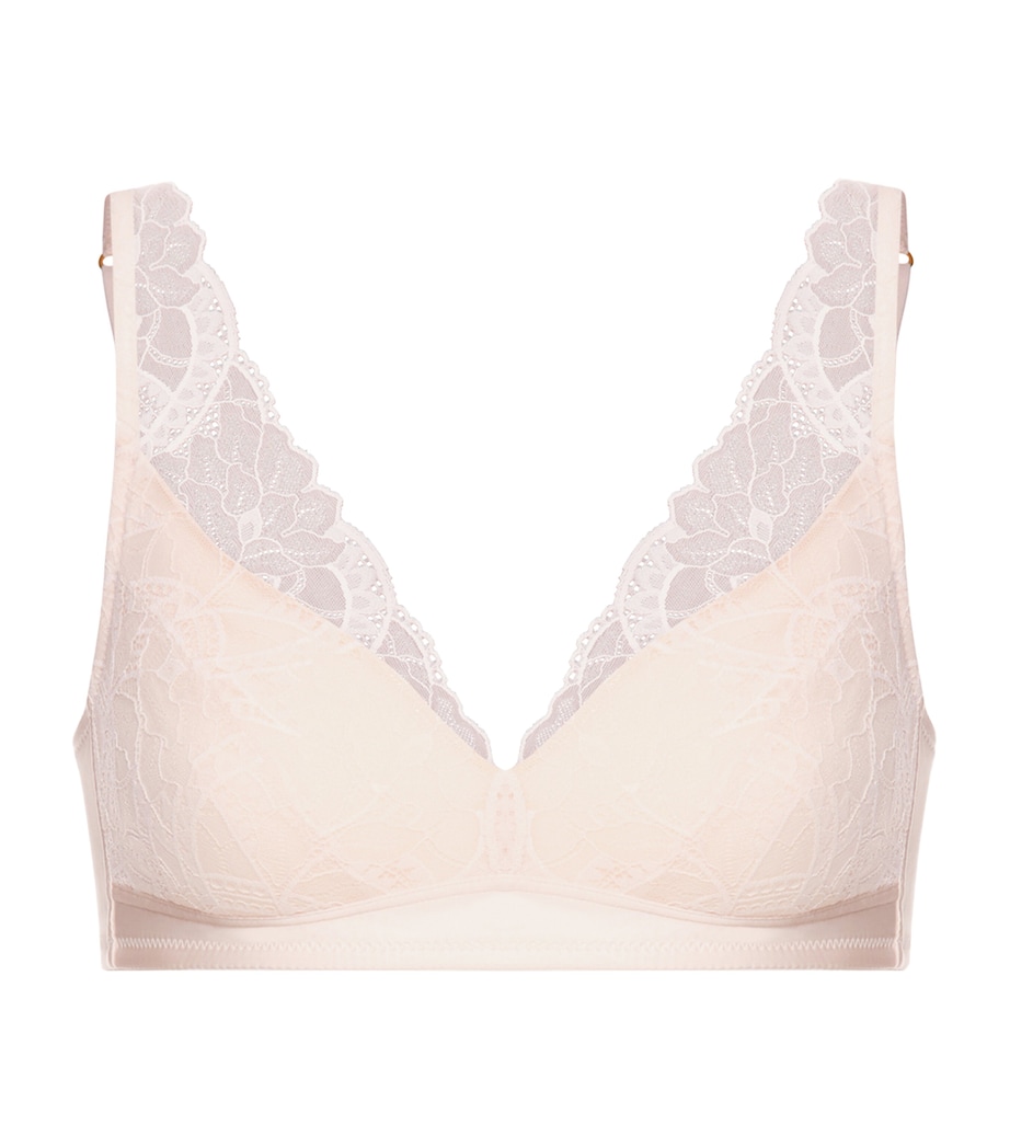 Hanro Womens Stretch-Lace Lightly Padded Bra Creamy Glass Image 1