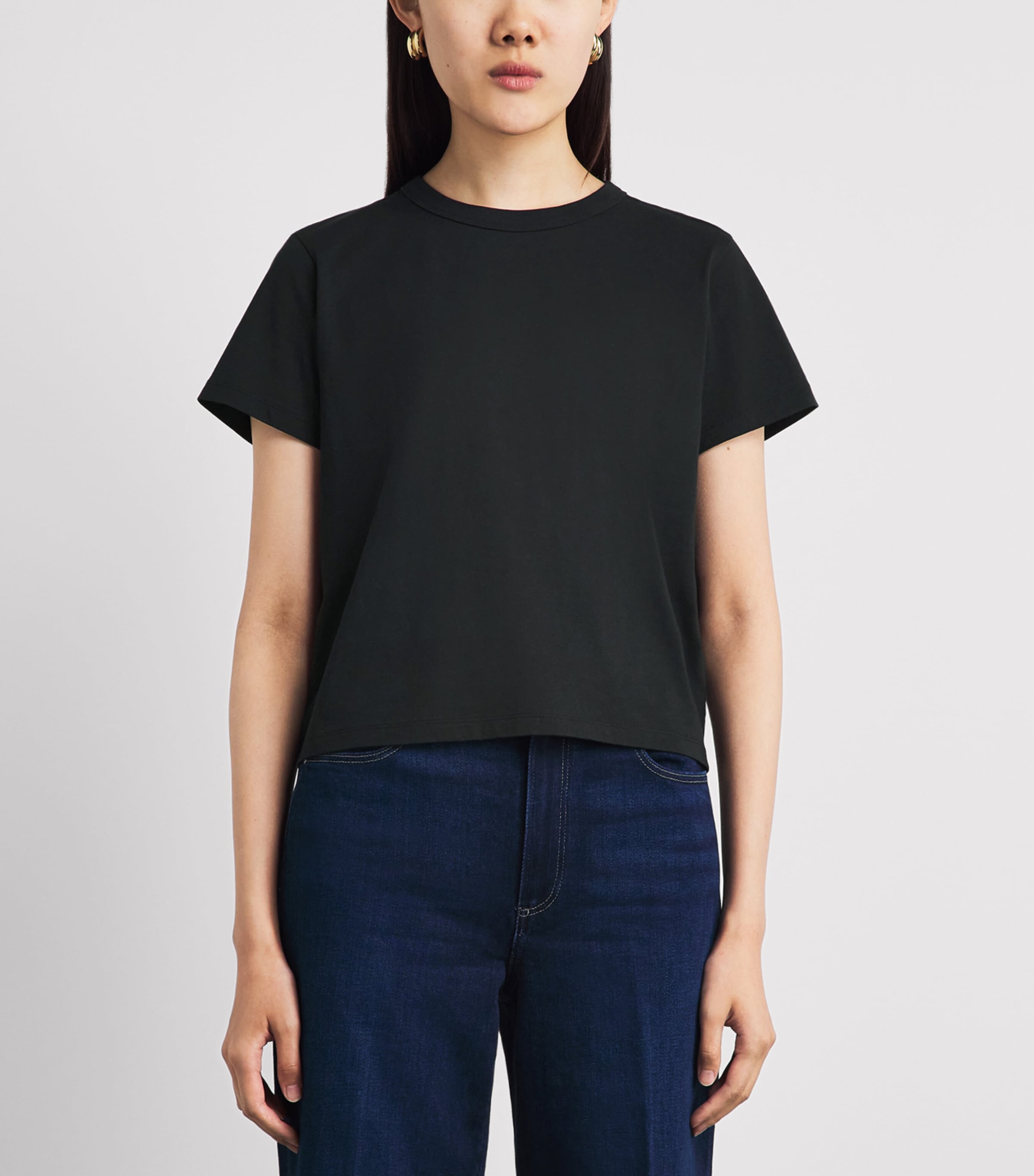 PAIGE Womens Cotton Rhodes T-Shirt Black Image 4