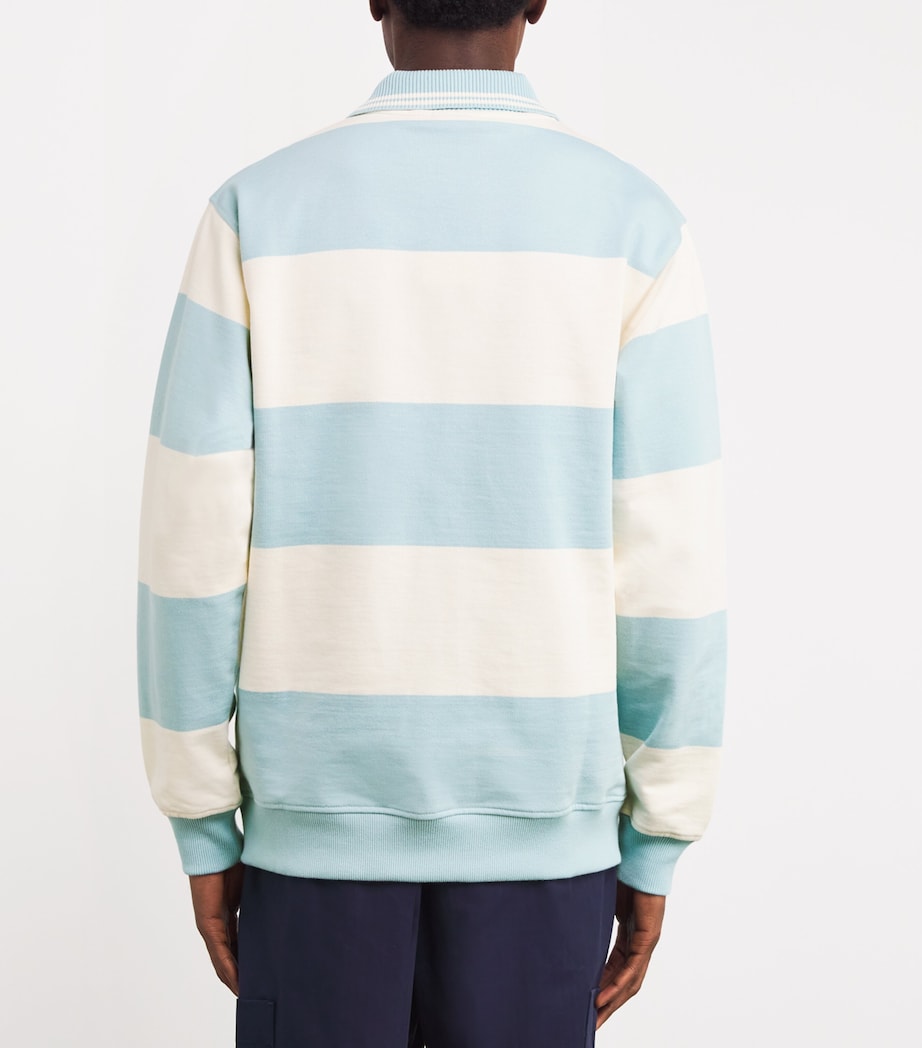 Drôle De Monsieur Mens Cotton Striped Rugby Shirt Blue Image 4
