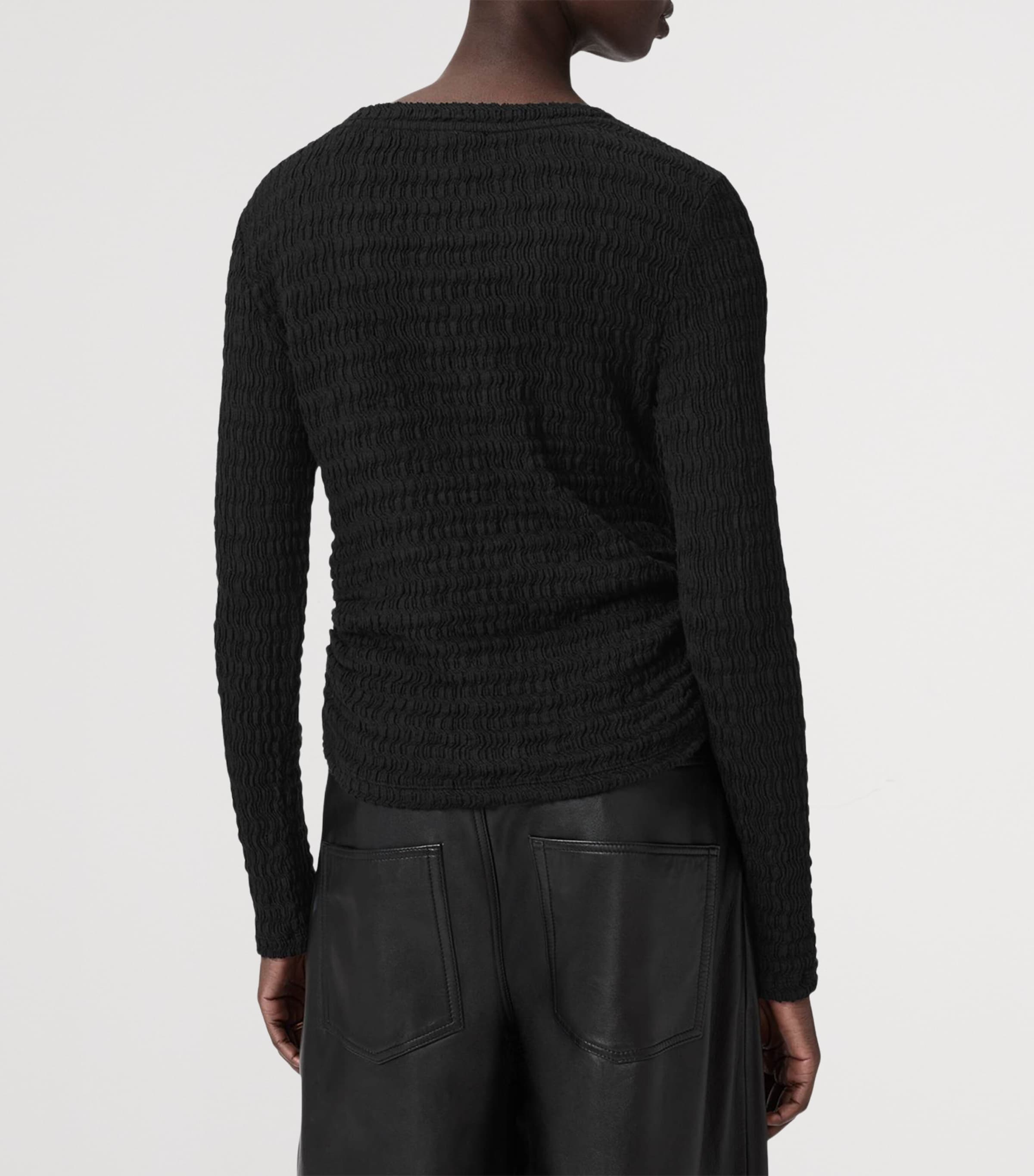 Cotton-Blend West Long-Sleeve Top BLACK Image 5