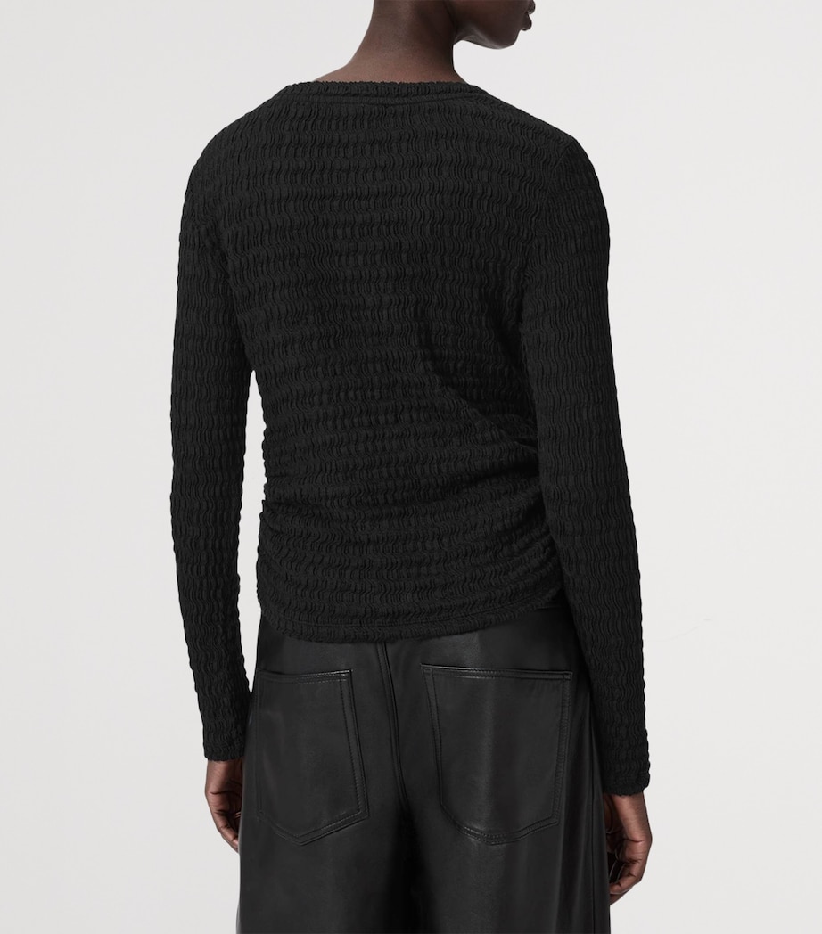 Cotton-Blend West Long-Sleeve Top BLACK Image 5