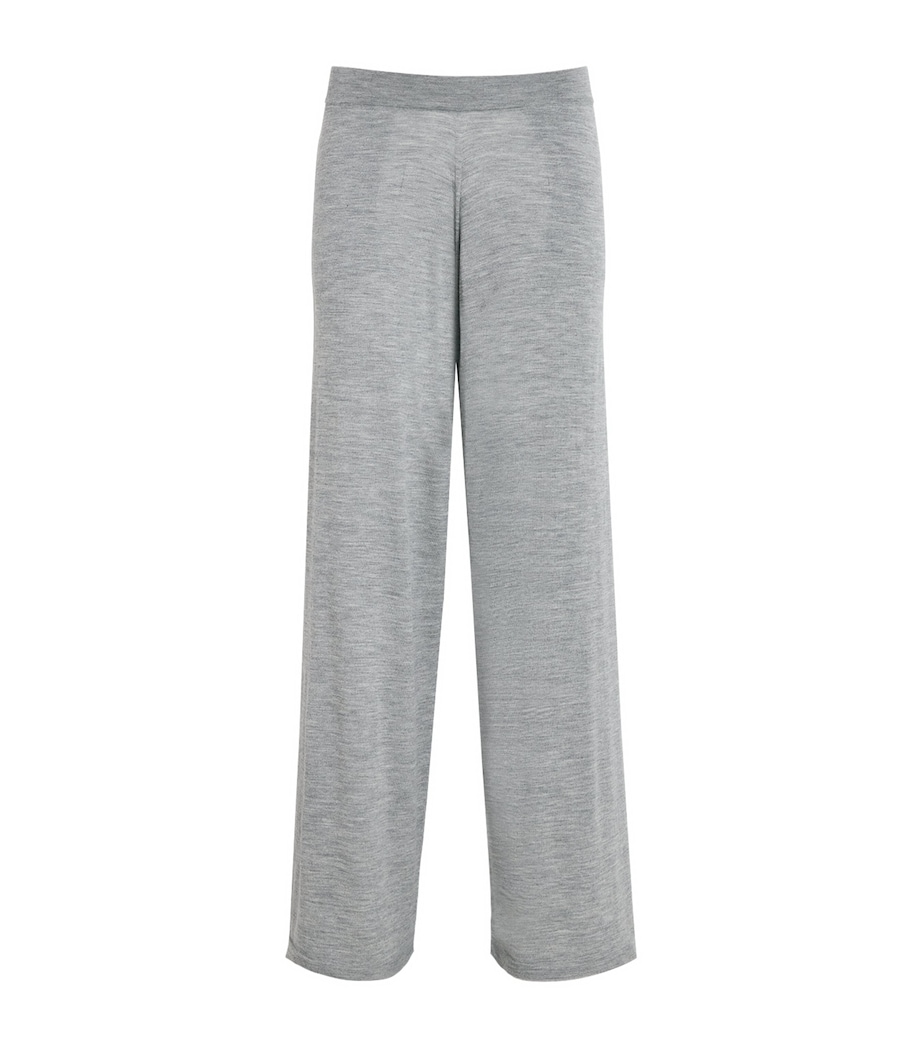 Johnstons Of Elgin Womens Superfine Merino Wool Ina Knitted Trousers Cullen Grey Image 1