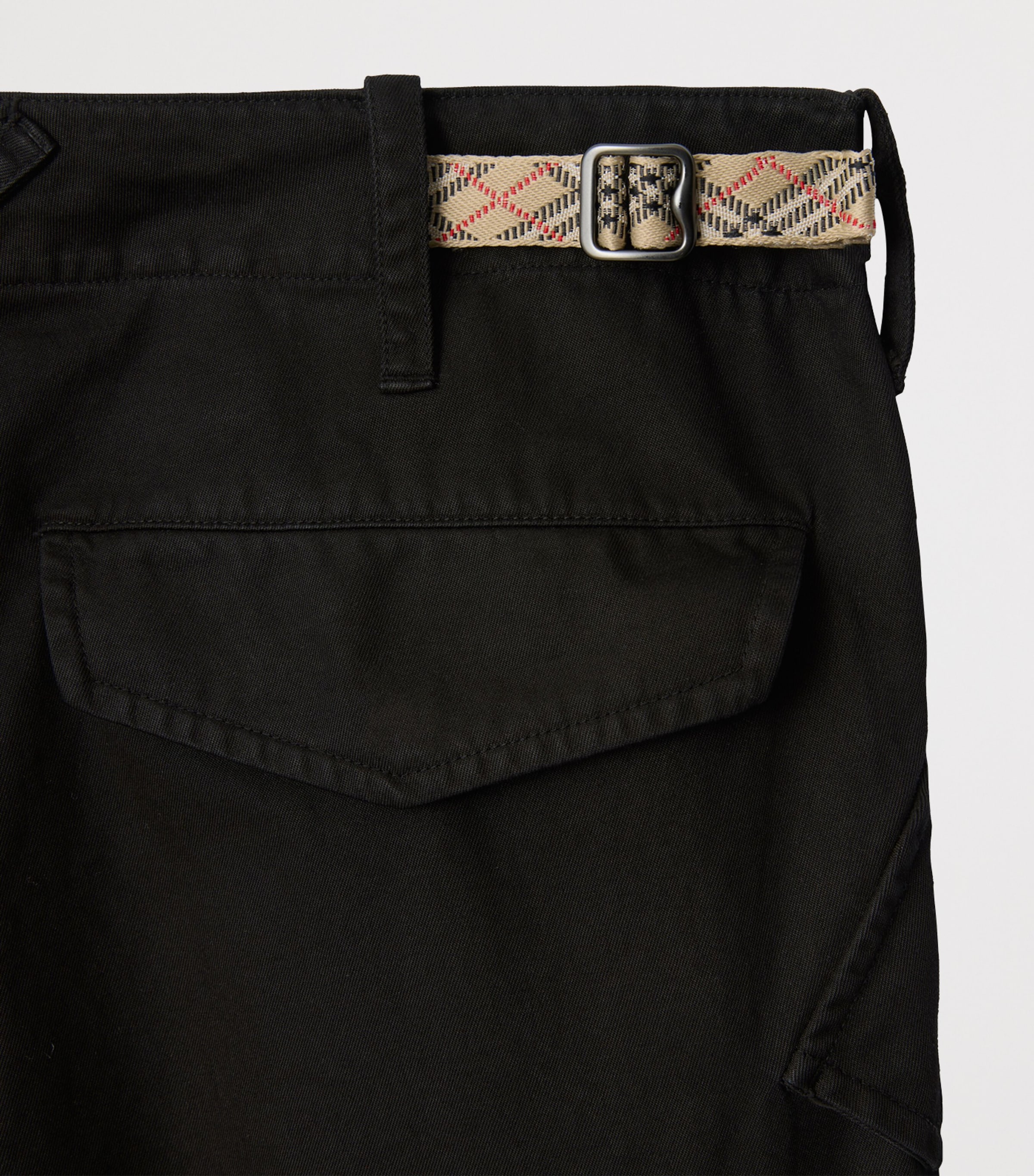Cotton Cargo Trousers BLACK Image 4