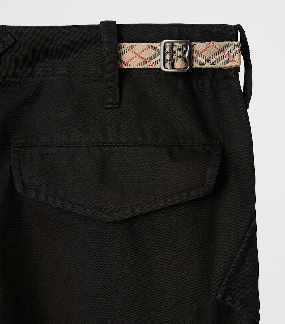 Cotton Cargo Trousers BLACK Image 4