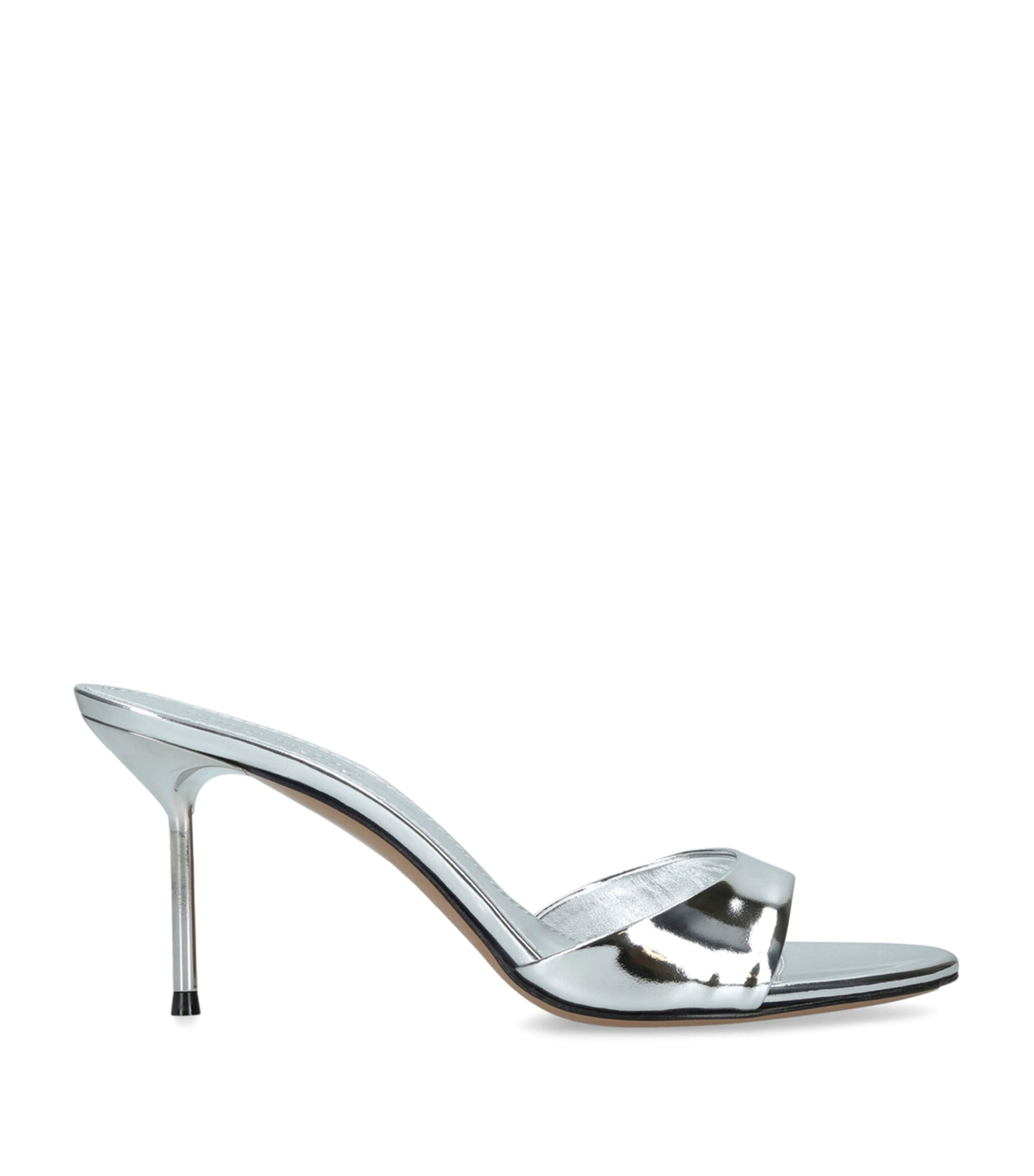 Paris Texas Patent Leather Lidia Mules 70 Silver