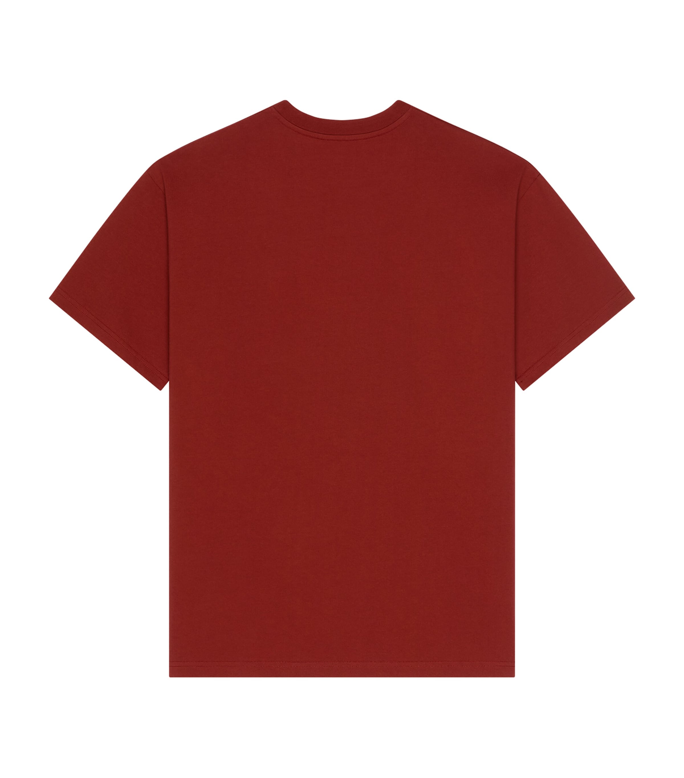Cotton Embroidered T-Shirt DARK RED Image 3