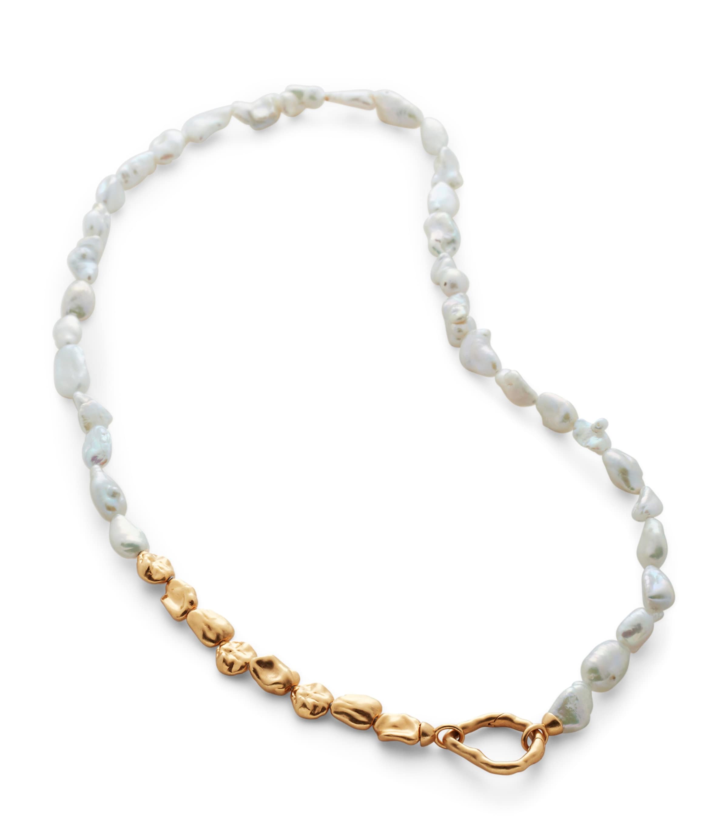Monica Vinader Gold Vermeil And Keshi Pearl Necklace