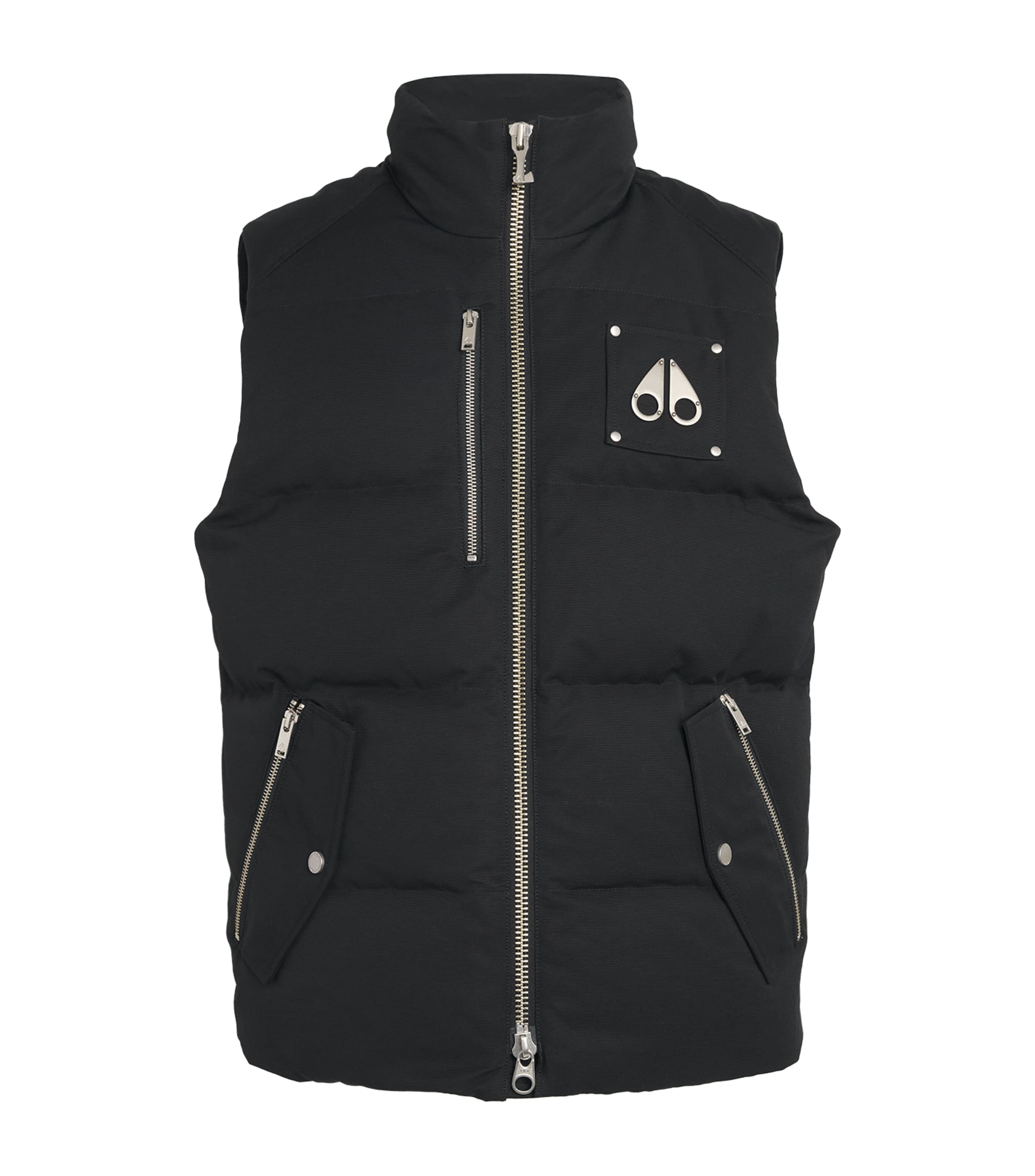 Moose Knuckles Montreal Brand-plaque Cotton-blend-down Vest In Black