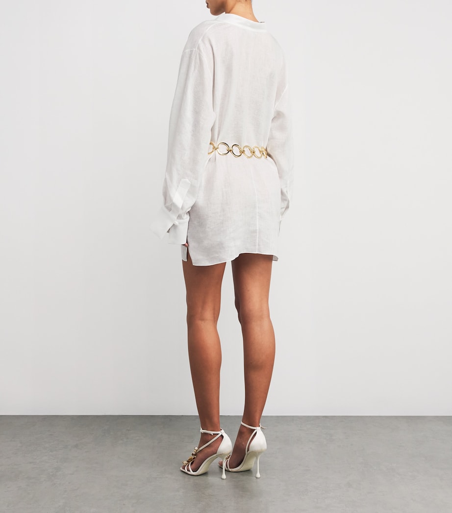 Linen Bahamas Tunic Mini Dress LATTE Image 3