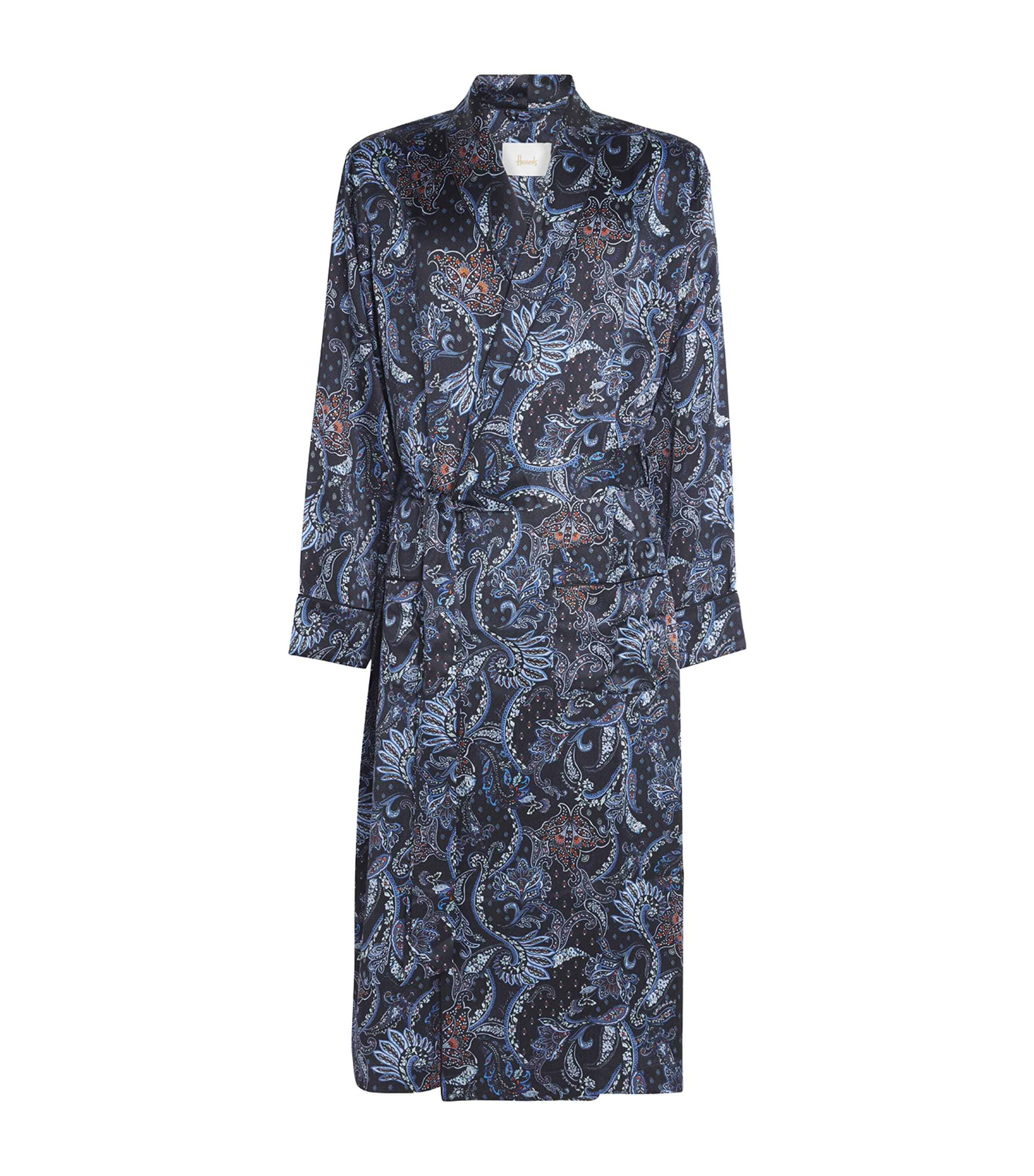 Silk Paisley Print Night Robe MULTI Image 1