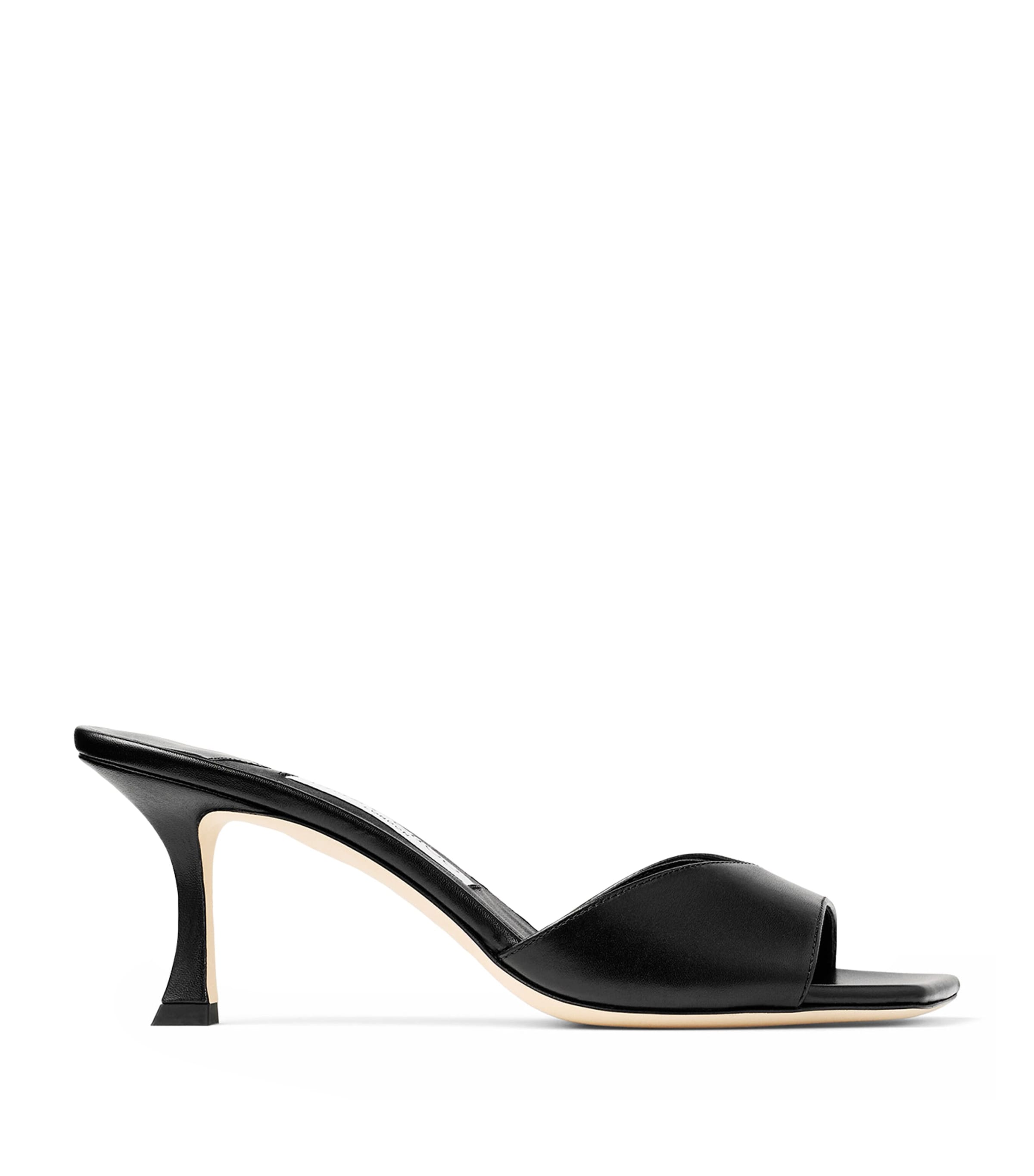 Jimmy Choo Women Skye 70 Leather Heel Sandals In Black