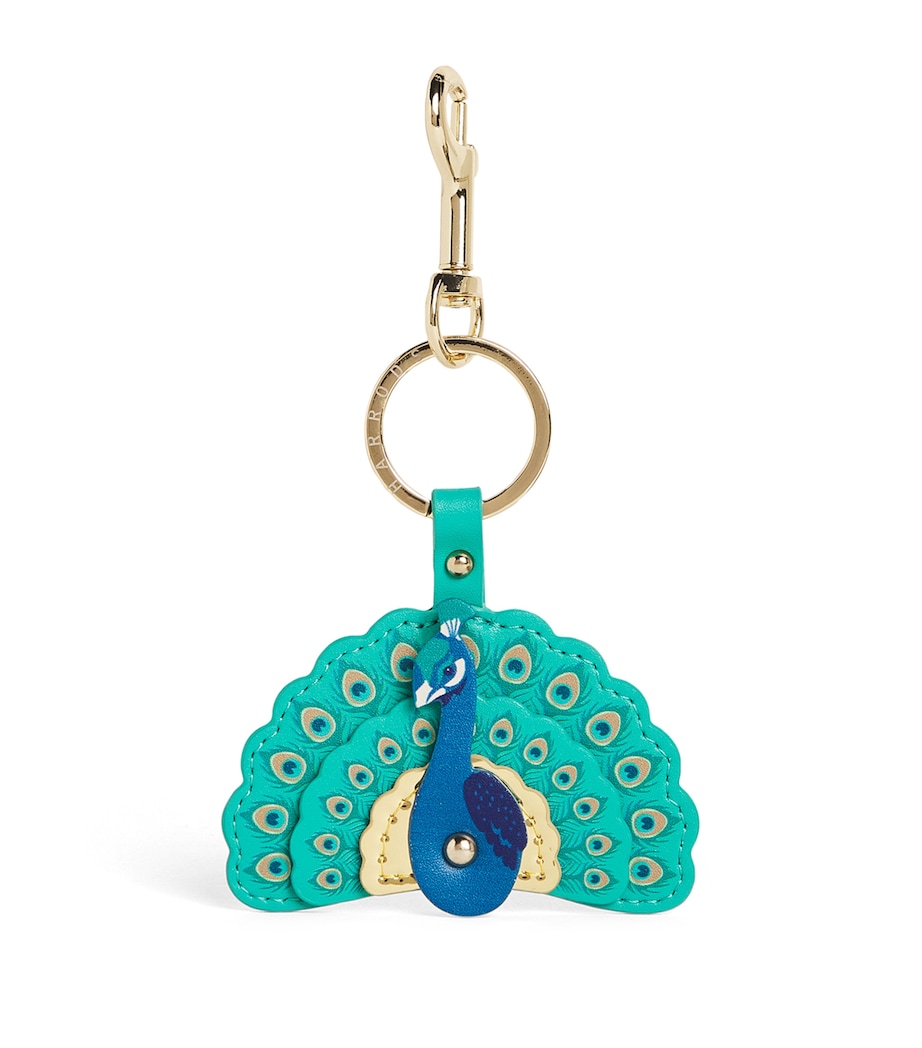 Leather Peacock Keyring MULTI Image 1