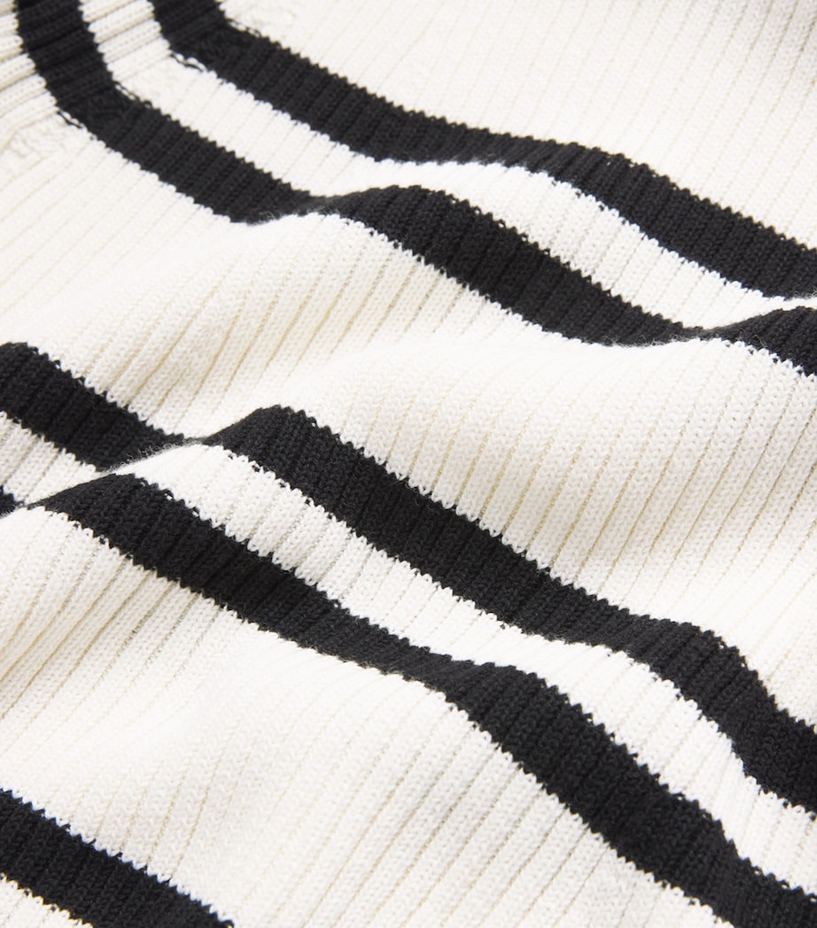 Stripe Short-Sleeve Sweater WHITE Image 5