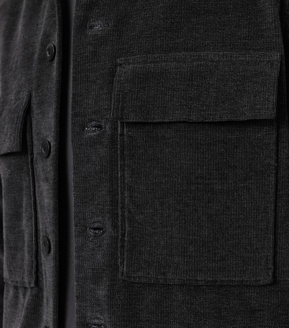 AllSaints Mens Corduroy Hawker Overshirt Faded Black Image 9