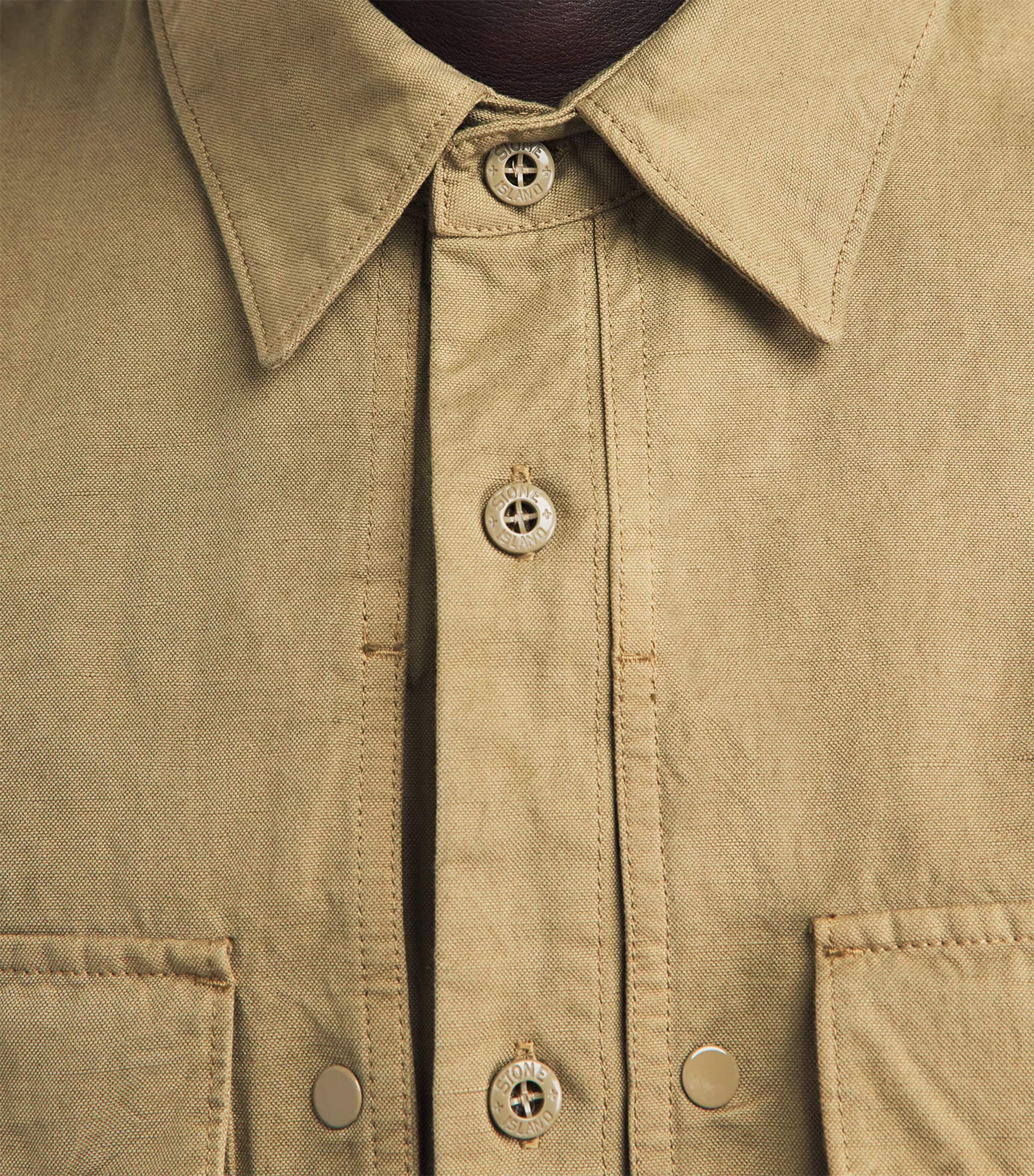 Stone Island Mens Canvas Ghost Overshirt Image 3
