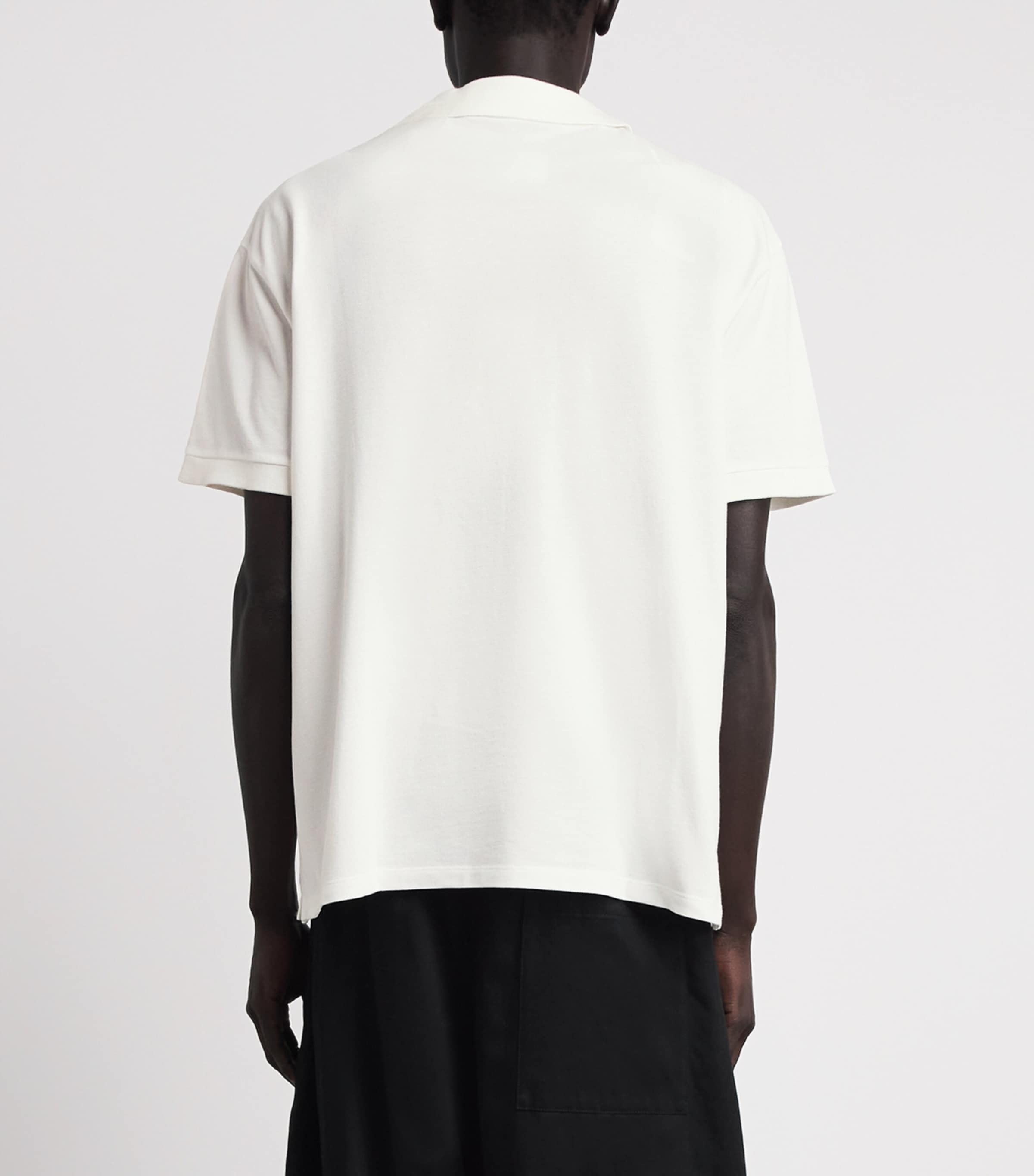Maison Margiela Mens Cotton Open-Collar Polo Shirt Off White Image 5