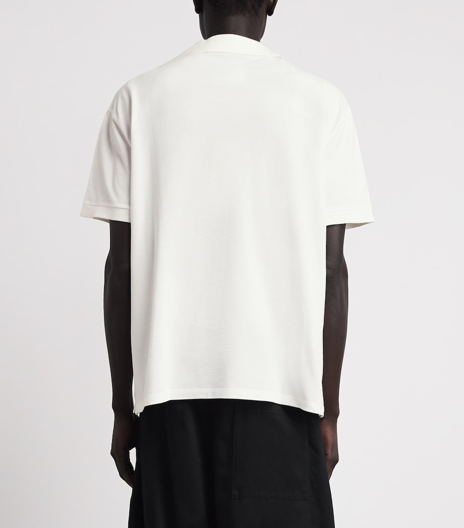 Maison Margiela Mens Cotton Open-Collar Polo Shirt Off White Image 5