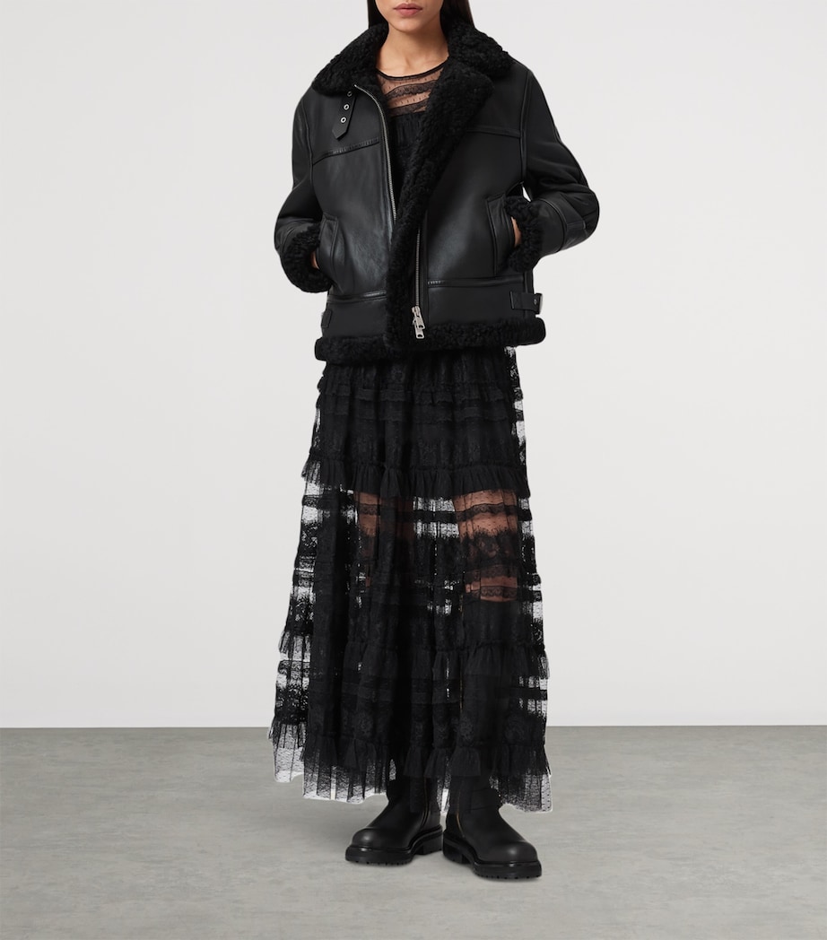 Shearling Lorel Flying Jacket BLACK/BLACK Image 2
