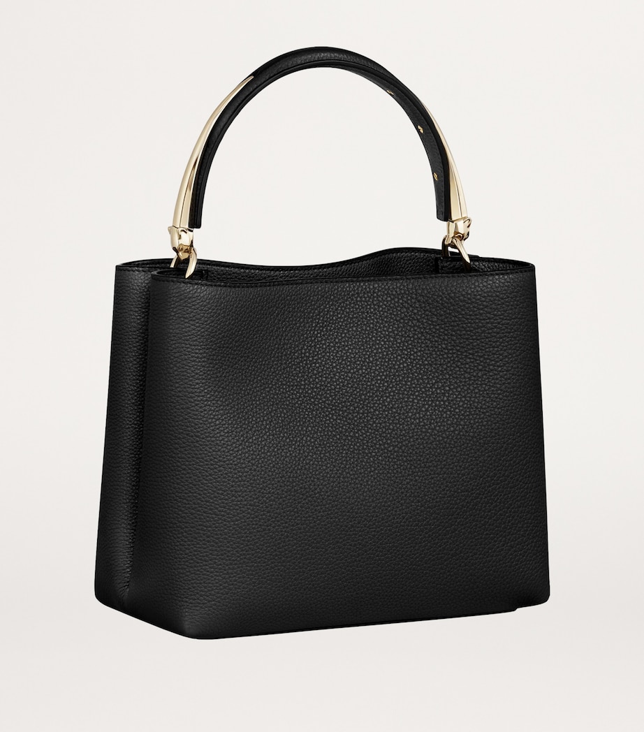 Small Calfskin Panthère de Cartier Top-Handle Bag BLACK Image 2