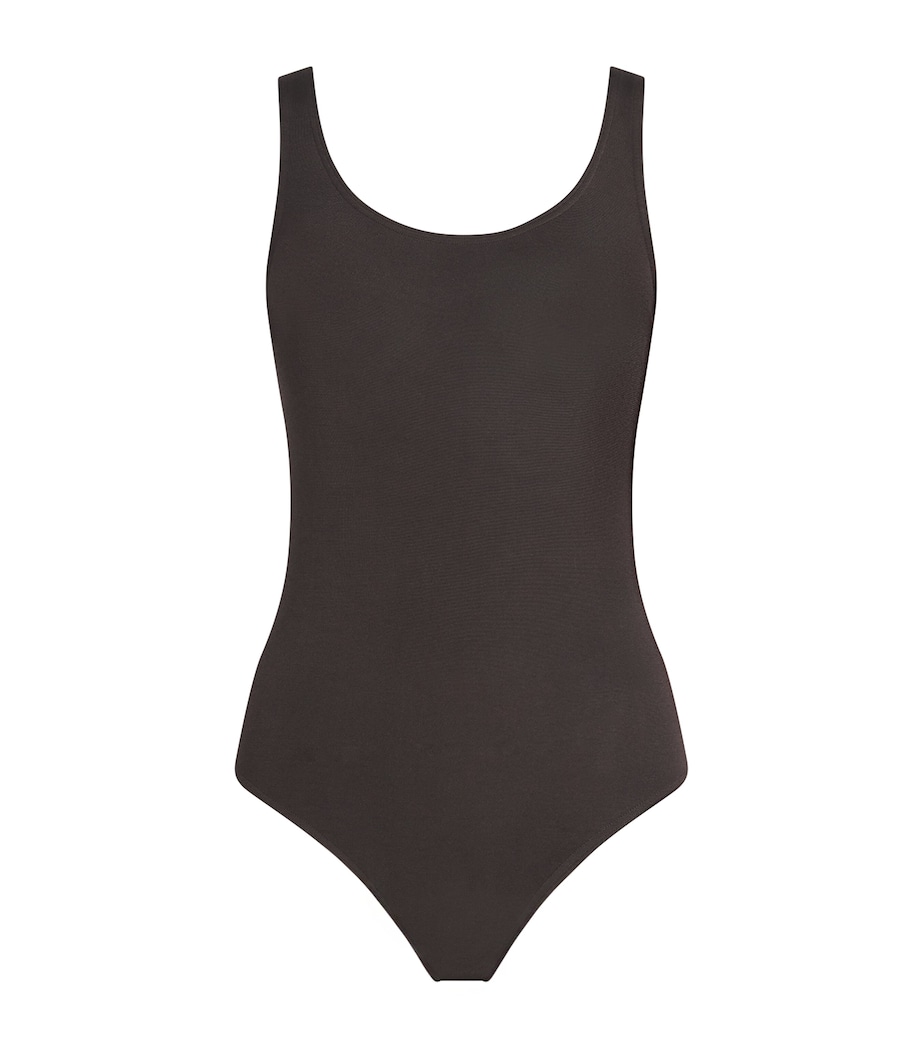 Wolford Womens Cotton-Blend Jamaika Bodysuit Dark Wood Image 1