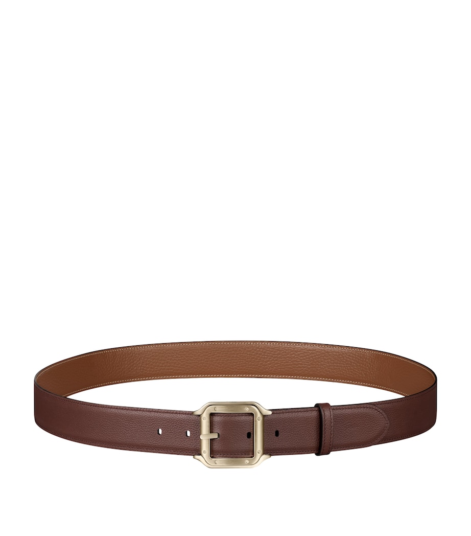 Cartier Leather Reversible Santos de Cartier Belt Black Image 1