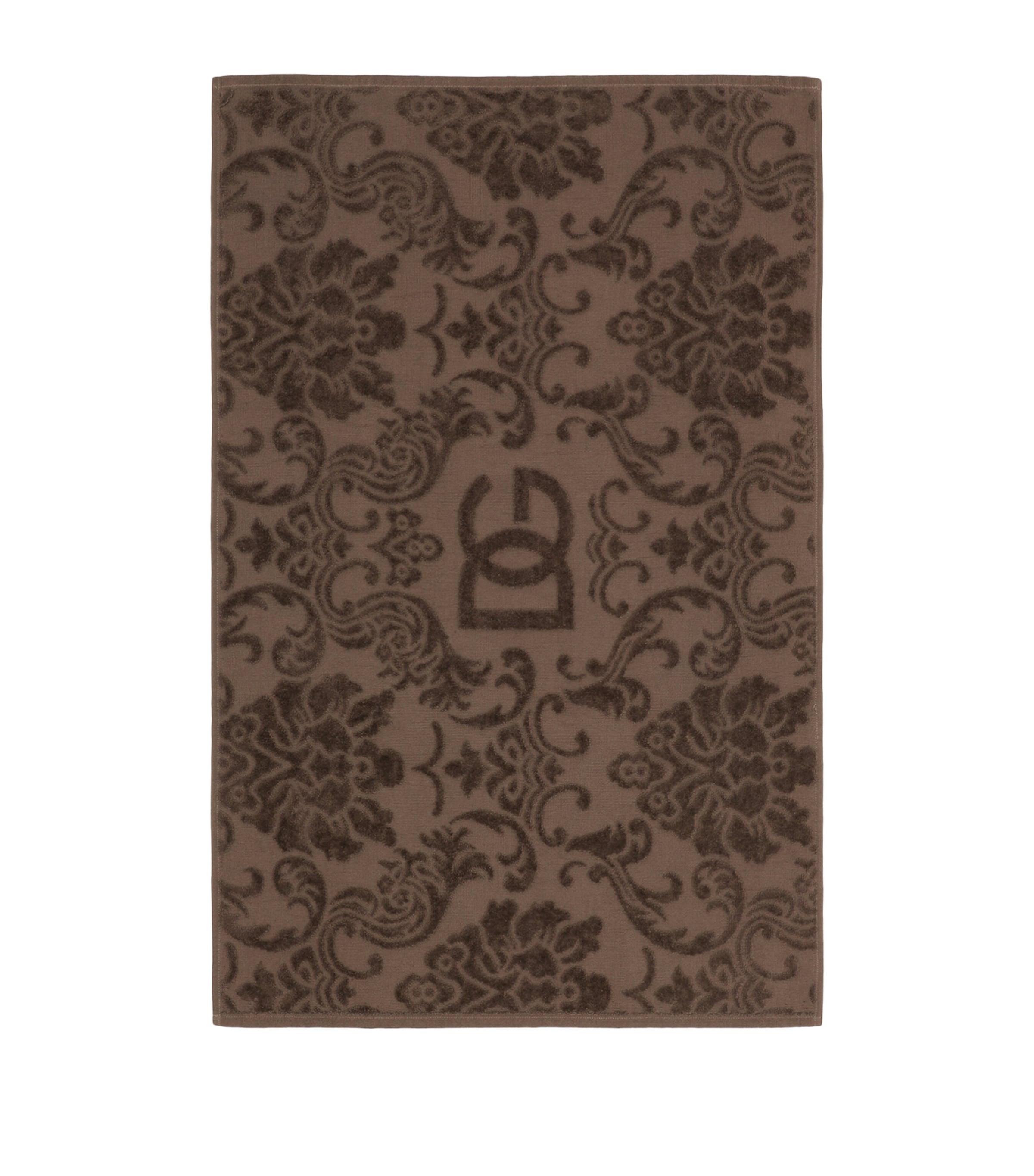Dolce & Gabbana Casa Cotton Jacquard Bath Mat In Brown