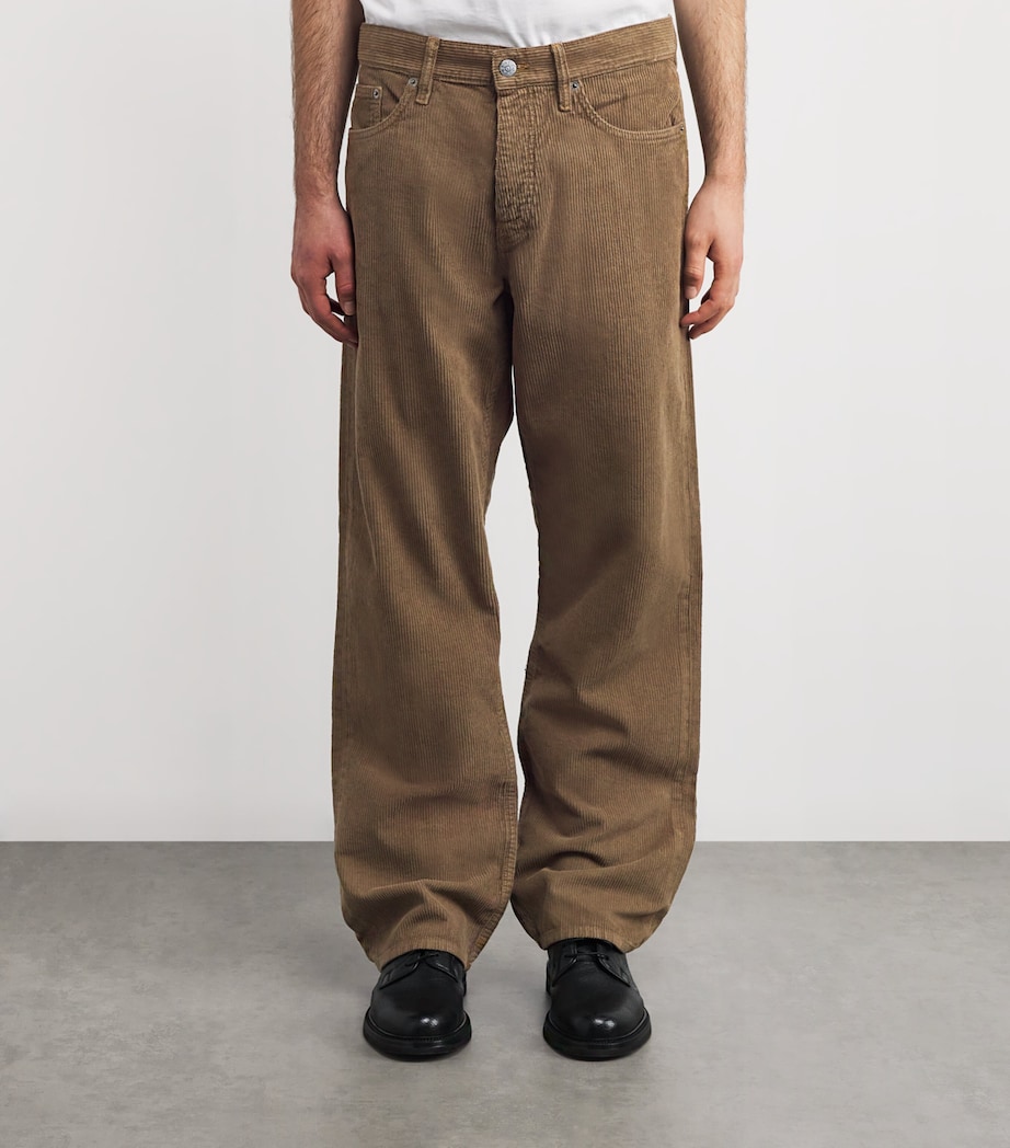 Cotton Corduroy Straight Trousers TAUPE 160 Image 3