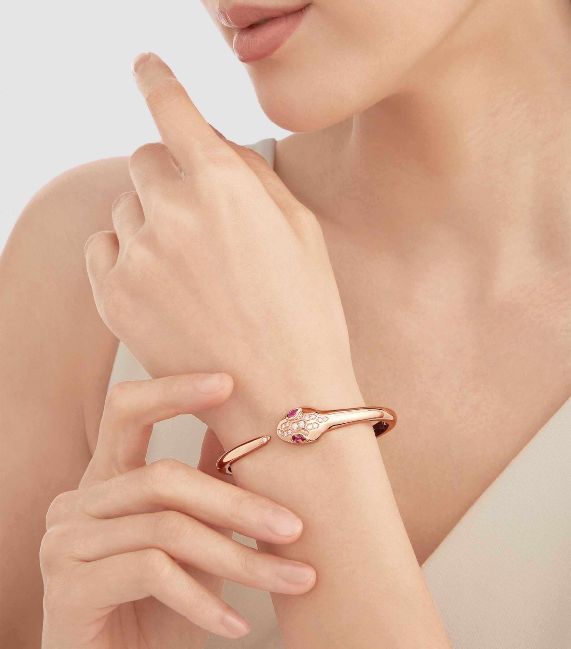 Rose Gold And Diamond Serpenti Bracelet PINK GOLD Image 4