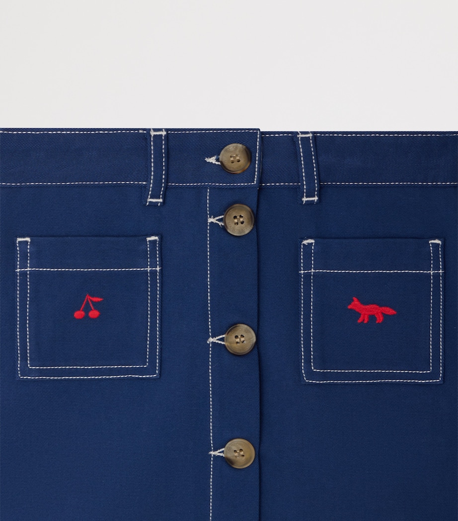 Bonpoint x Maison Kitsuné Laurine Denim Skirt (4-14 Years) Bleu De Prusse Image 3